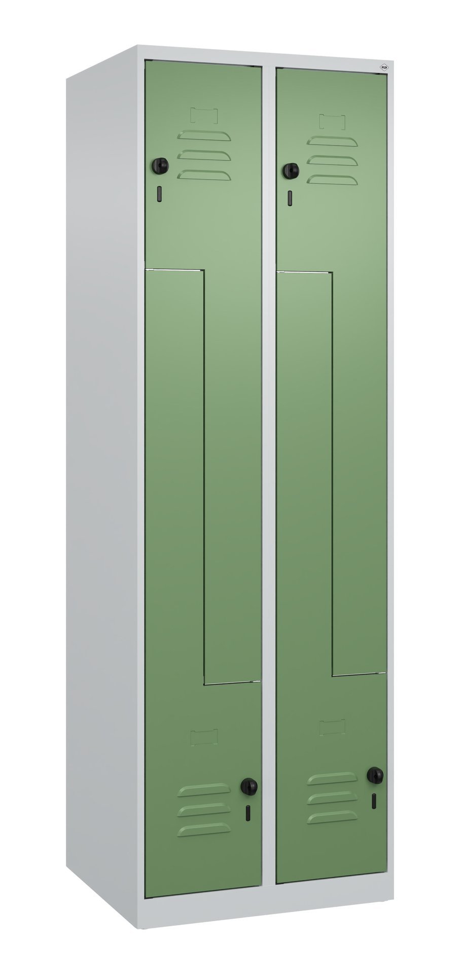 C+P Z-Spind Classic PLUS, 4 Fächer, 1850x600x500mm, 7035/6011 Produktbild img2 L