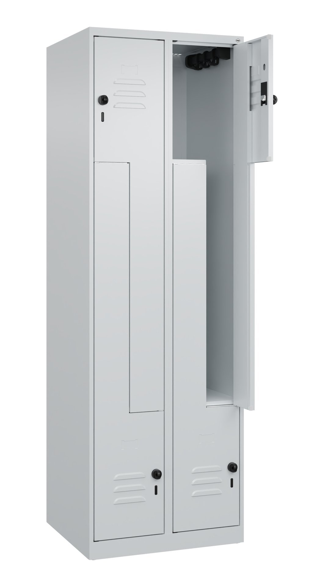 C+P Z-Spind Classic PLUS, 4 Fächer, 1850x600x500mm, 7035/7035 Produktbild img1 L