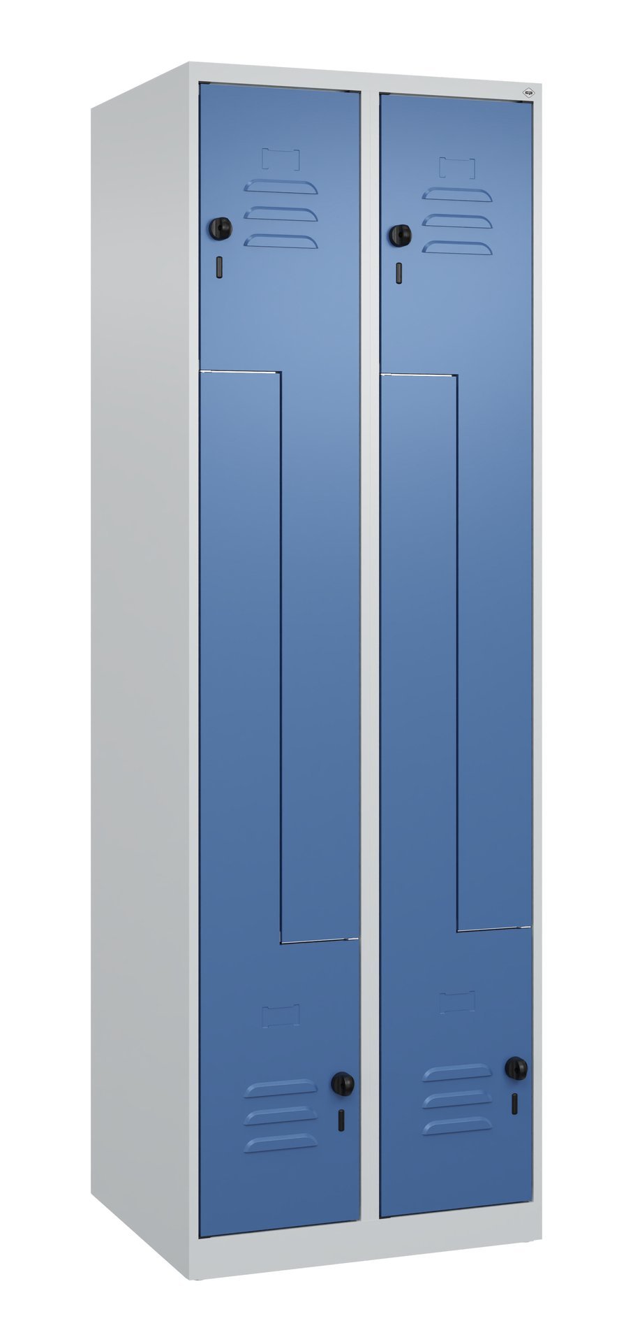 C+P Z-Spind Classic PLUS, 4 Fächer, 1850x600x500mm, 7035/5023 Produktbild img3 L