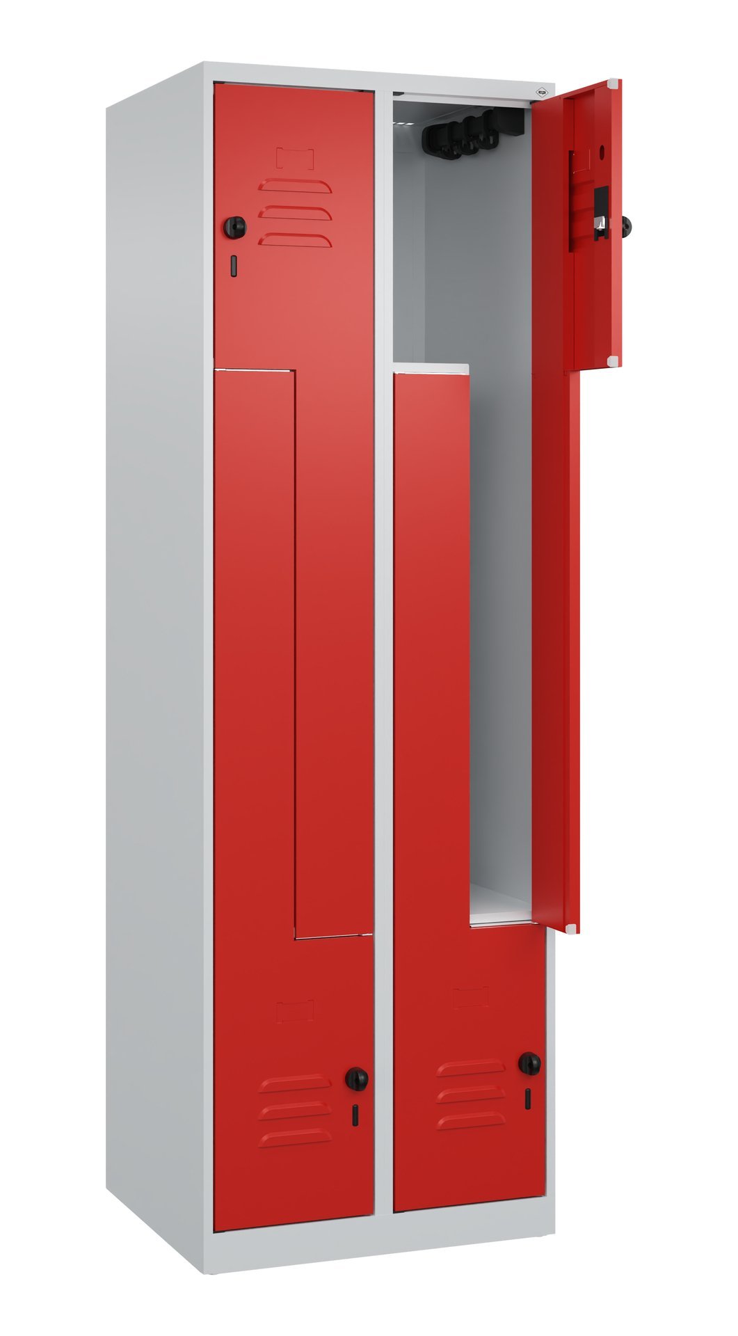 C+P Z-Spind Classic PLUS, 4 Fächer, 1850x600x500mm, 7035/3020 Produktbild img1 L