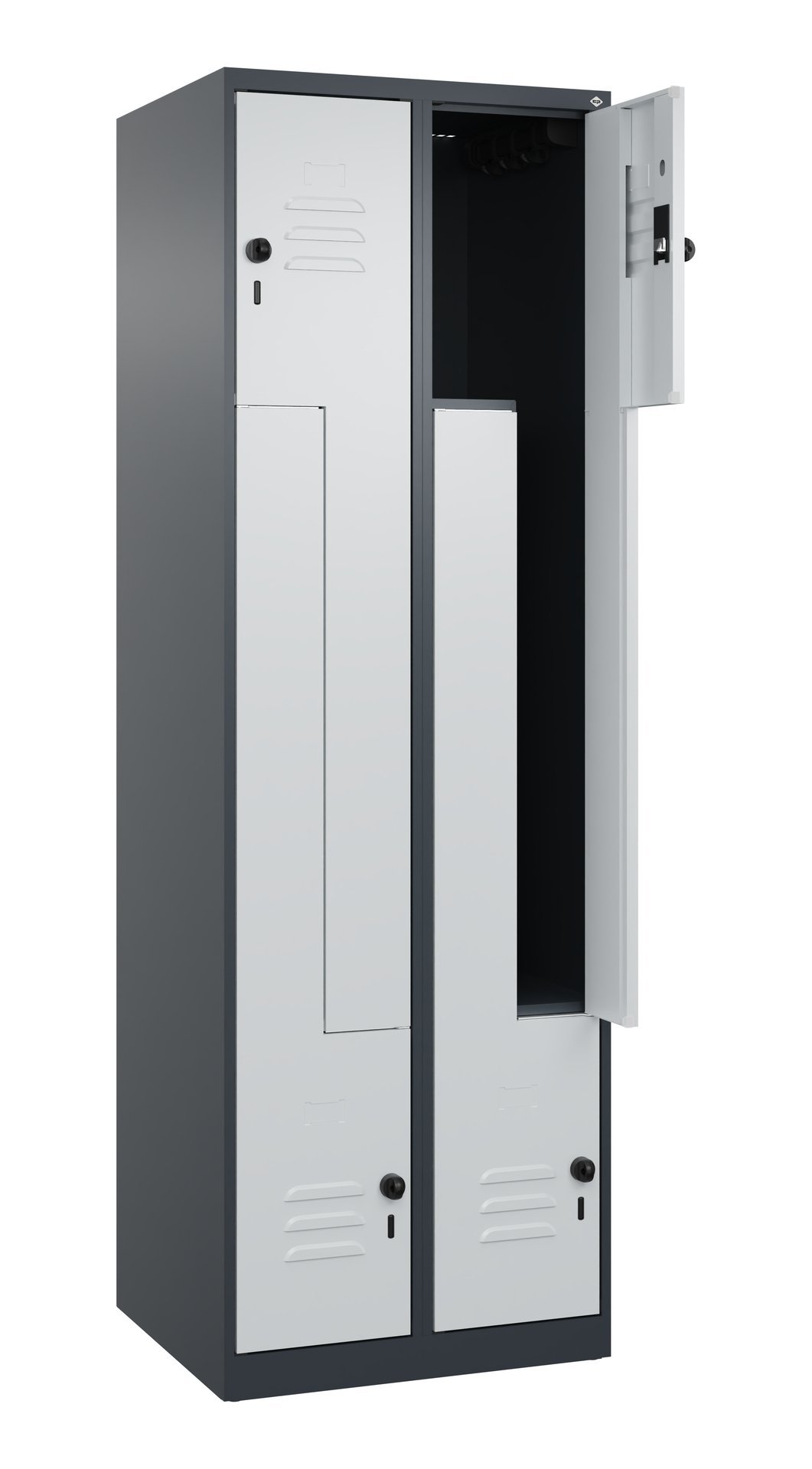 C+P Z-Spind Classic PLUS, 4 Fächer, 1850x600x500mm, 7016/7035 Produktbild img1 L