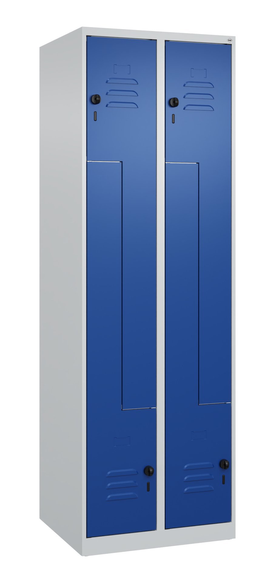 C+P Z-Spind Classic PLUS, 4 Fächer, 1850x600x500mm, 7035/5010 Produktbild img2 L