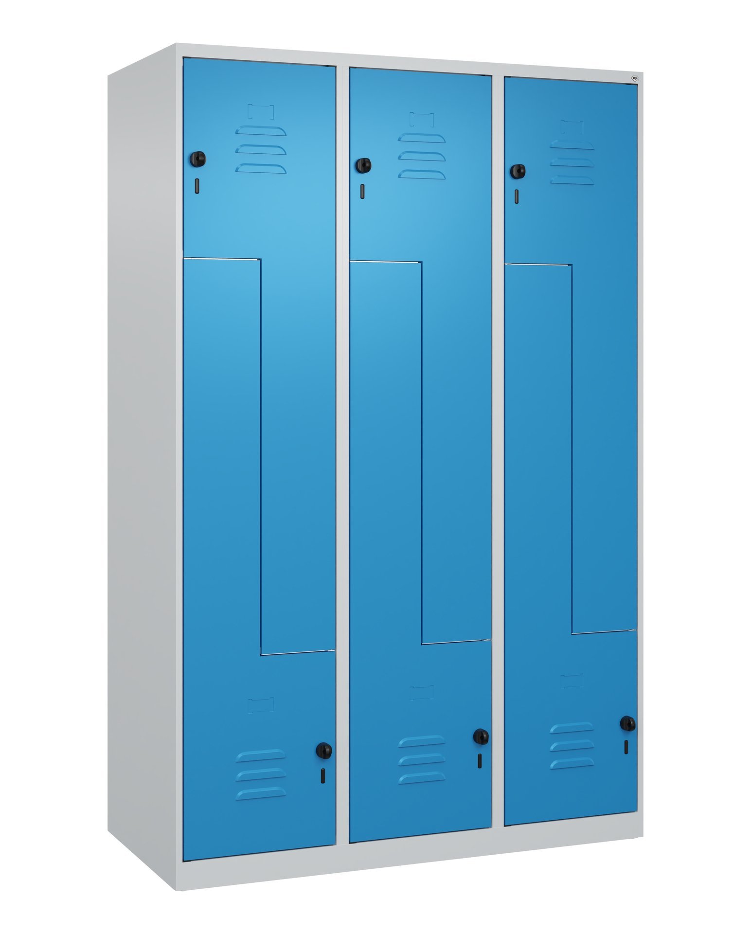 C+P Z-Spind Classic PLUS, 6 Fächer, 1850x1200x500mm, 7035/5012 Produktbild img2 L