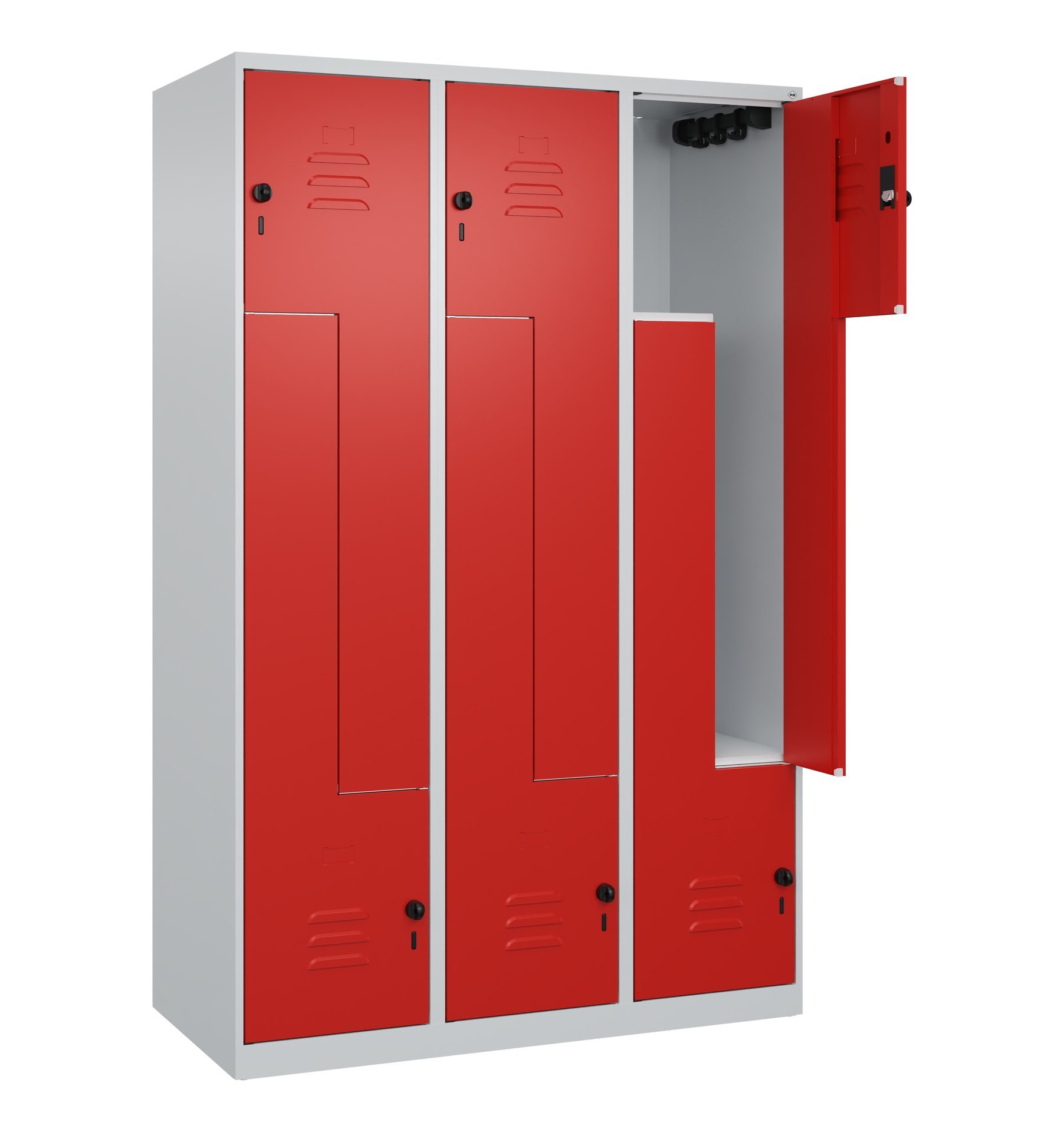 C+P Z-Spind Classic PLUS, 6 Fächer, 1850x1200x500mm, 7035/3020 Produktbild img1 L