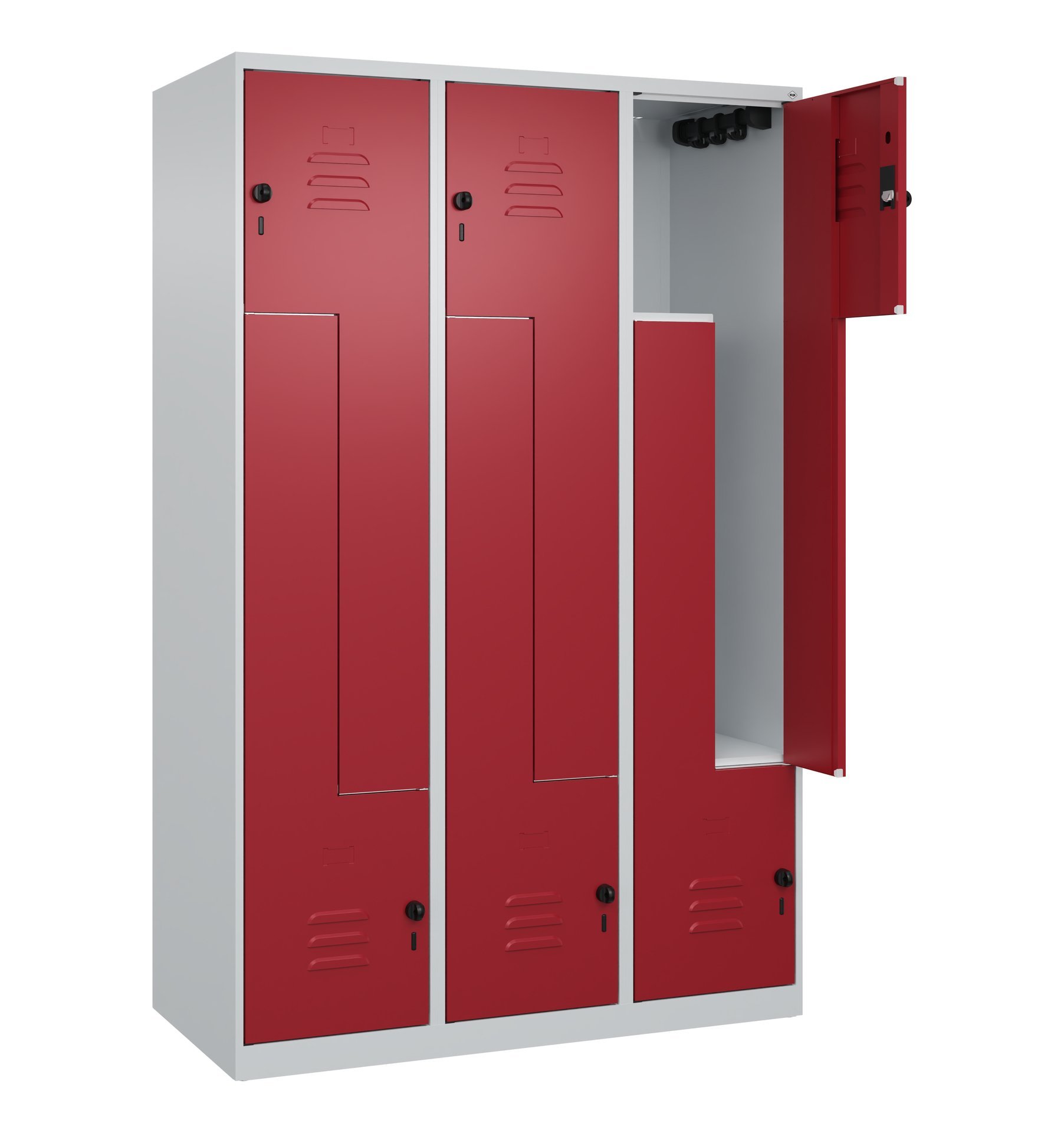 C+P Z-Spind Classic PLUS, 6 Fächer, 1850x1200x500mm, 7035/3003 Produktbild img1 L