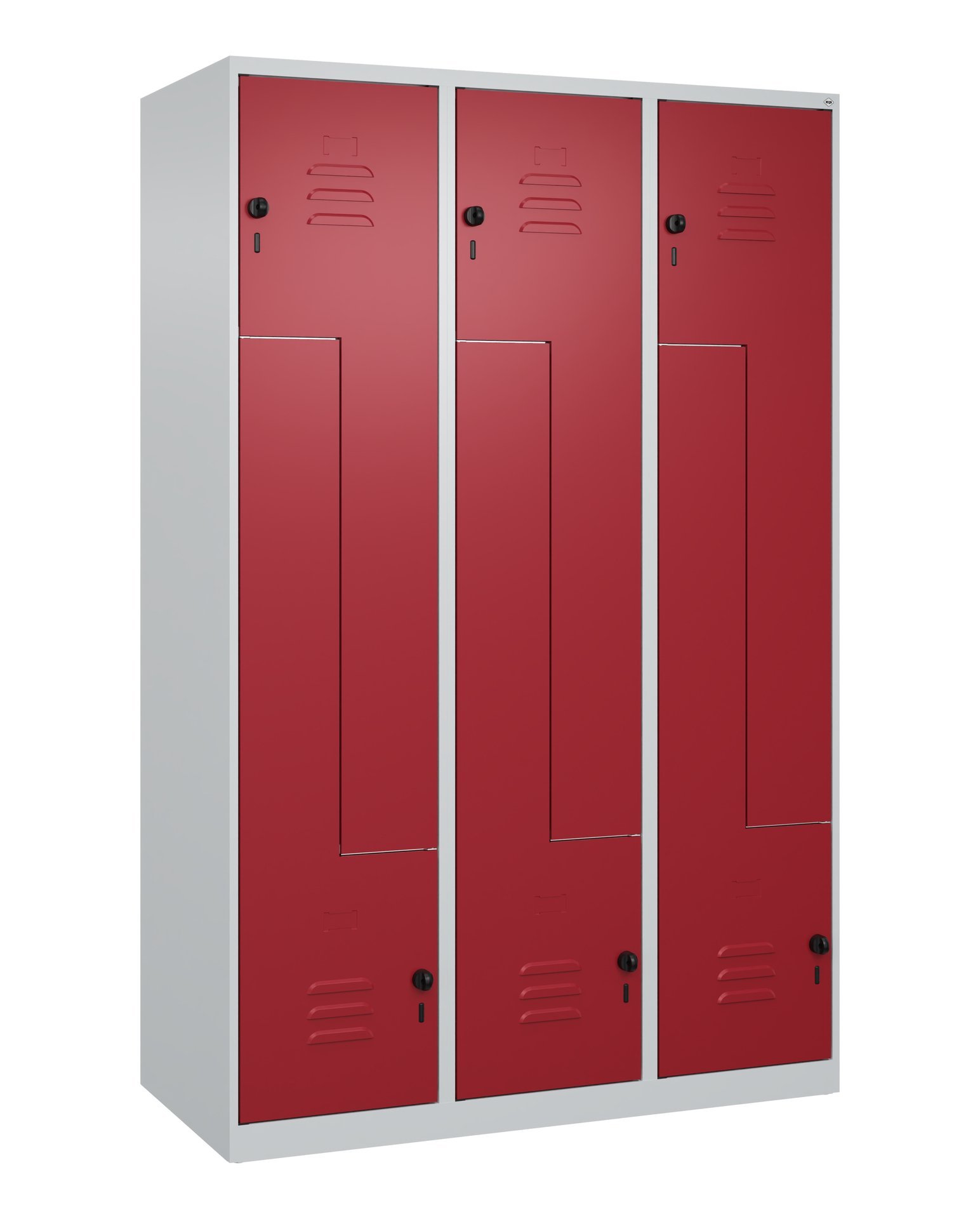 C+P Z-Spind Classic PLUS, 6 Fächer, 1850x1200x500mm, 7035/3003 Produktbild img2 L