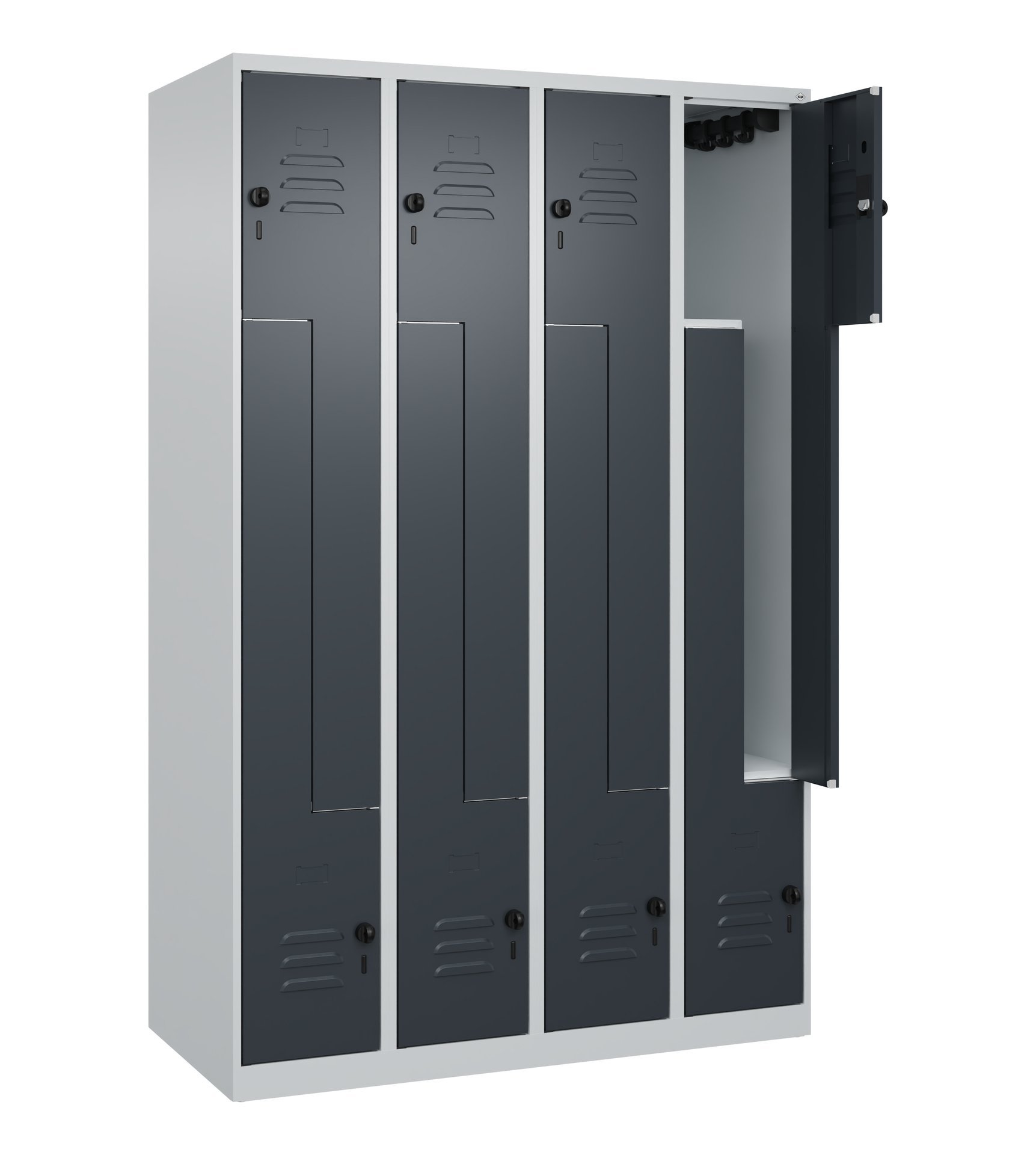 C+P Z-Spind Classic PLUS, 8 Fächer, 1850x1200x500mm, 7035/7016 Produktbild img1 L
