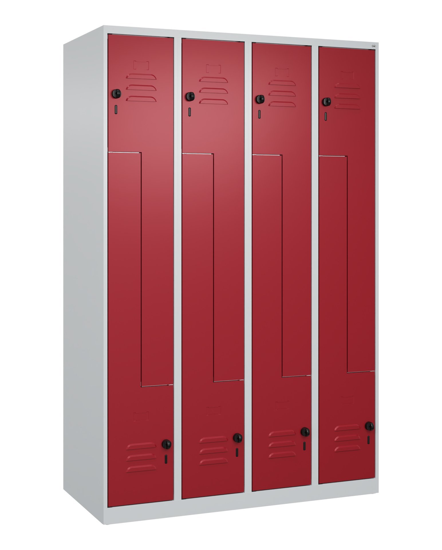 C+P Z-Spind Classic PLUS, 8 Fächer, 1850x1200x500mm, 7035/3003 Produktbild img2 L