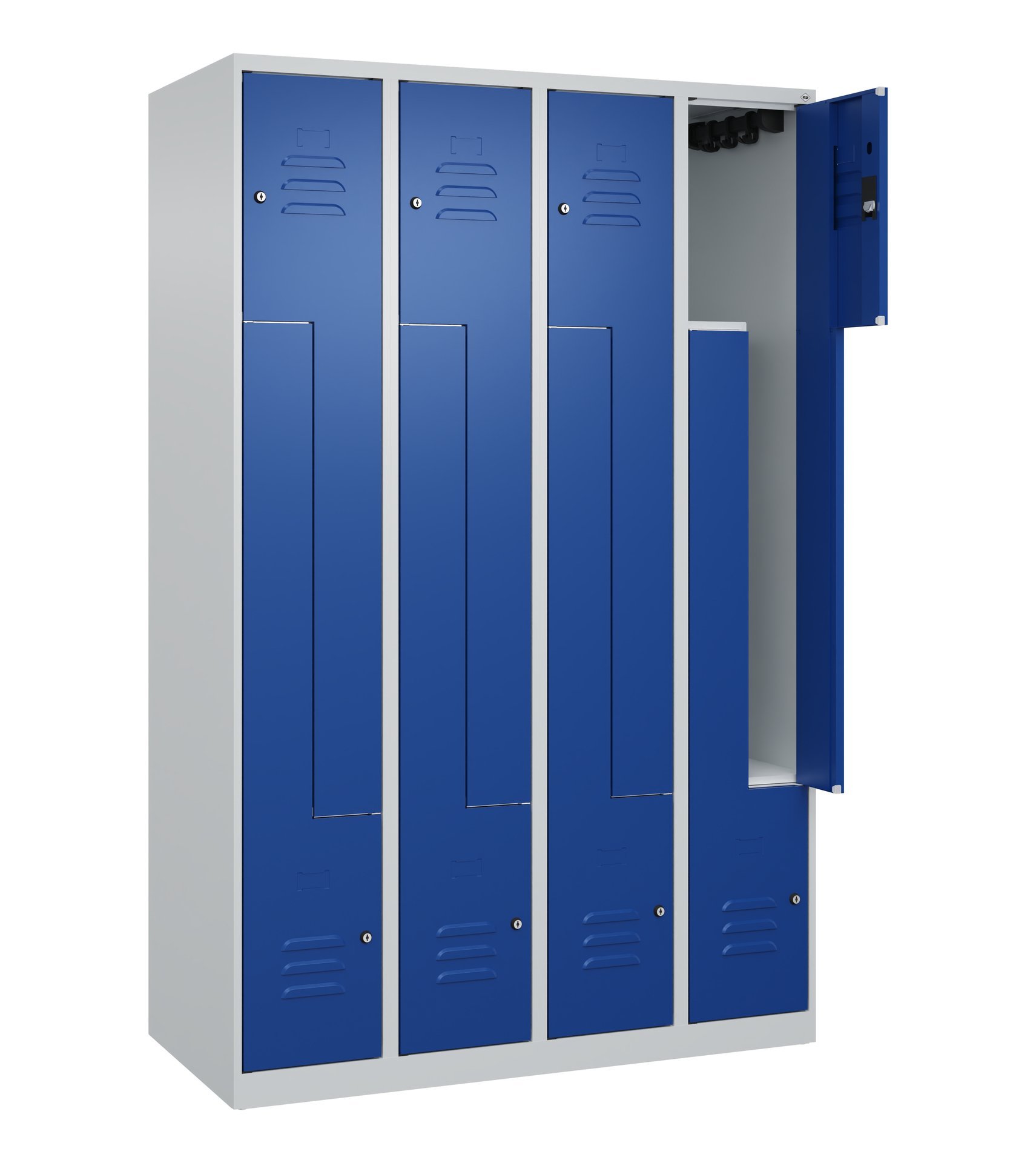 C+P Z-Spind Classic PLUS, 8 Fächer, 1850x1200x500mm, 7035/5010 Produktbild img1 L