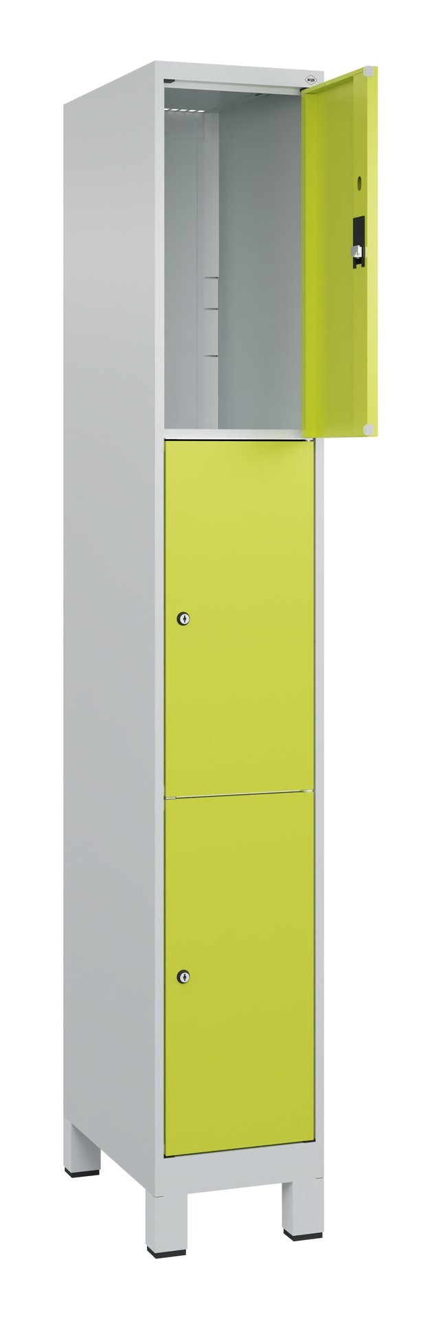 C+P Schließfachschrank Classic PLUS, Füße, 3 Fächer, 1950x300x500mm, 7035/0024 Produktbild img1 L