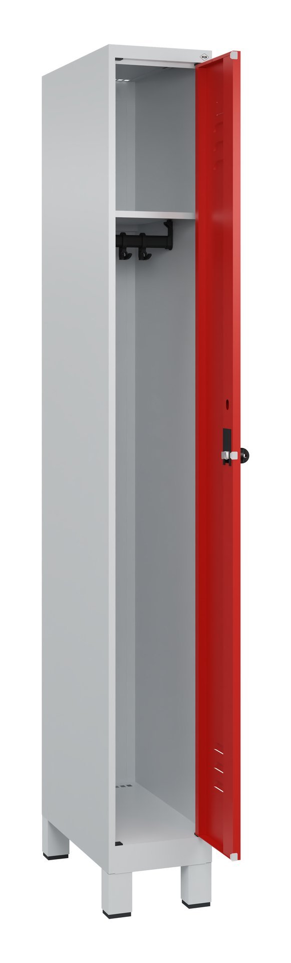 C+P Spind Classic PLUS, Füße, 1 Abteil, 1950x250x500mm, 7035/3020 Produktbild img1 L