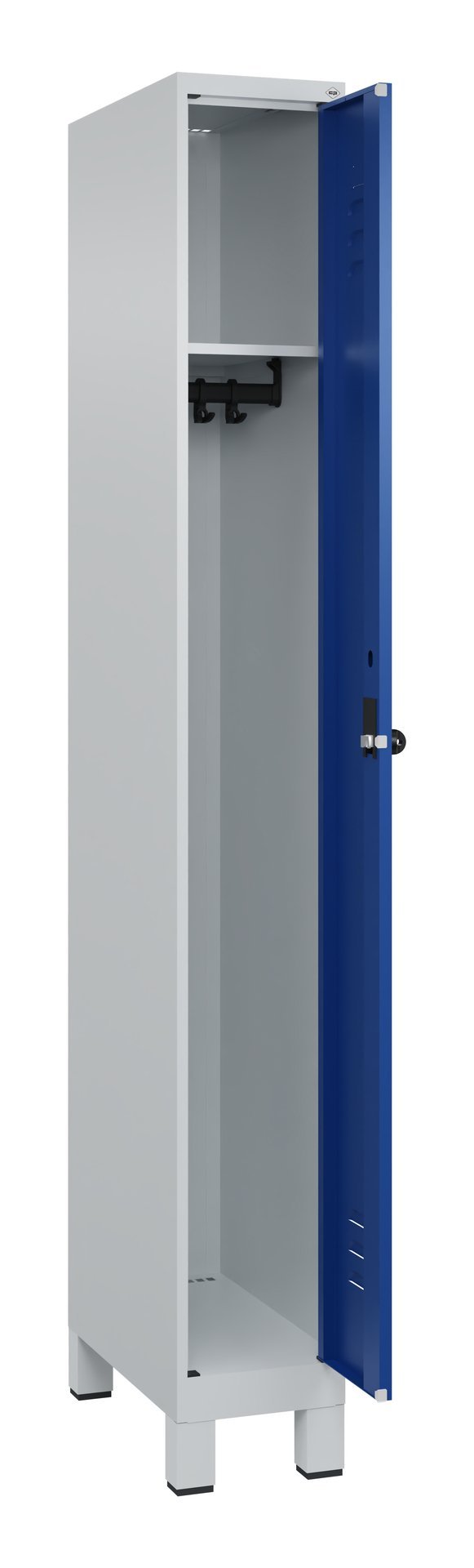 C+P Spind Classic PLUS, Füße, 1 Abteil, 1950x250x500mm, 7035/5010 Produktbild img1 L