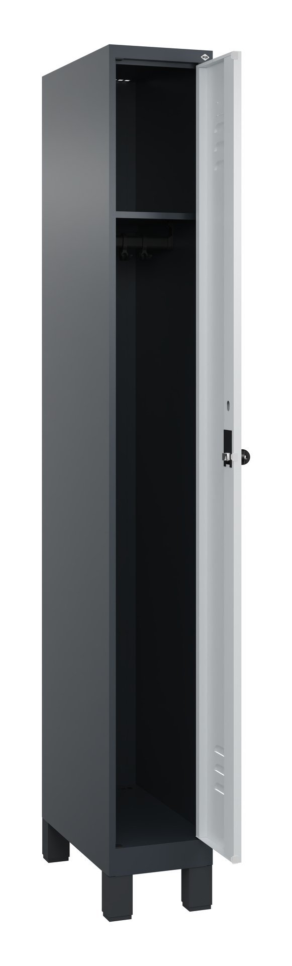 C+P Spind Classic PLUS, Füße, 1 Abteil, 1950x250x500mm, 7016/7035 Produktbild img1 L