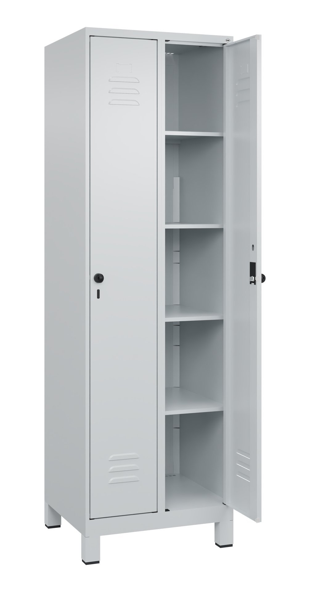 C+P Wäsche-Spind Classic PLUS, Füße, 2 Abteile, 1950x600x500mm, 7035/7035 Produktbild img2 L