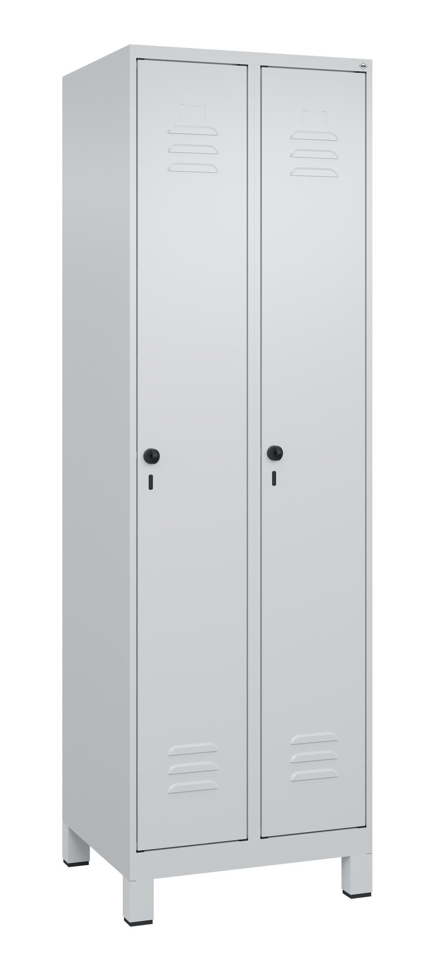 C+P Wäsche-Spind Classic PLUS, Füße, 2 Abteile, 1950x600x500mm, 7035/7035 Produktbild img3 L