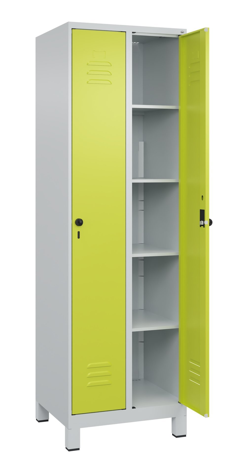 C+P Wäsche-Spind Classic PLUS, Füße, 2 Abteile, 1950x600x500mm, 7035/0024 Produktbild img1 L