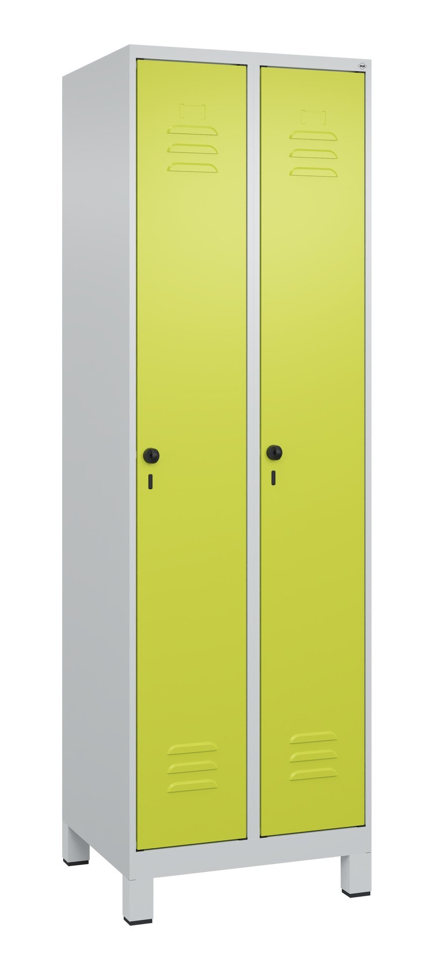 C+P Wäsche-Spind Classic PLUS, Füße, 2 Abteile, 1950x600x500mm, 7035/0024 Produktbild img2 L
