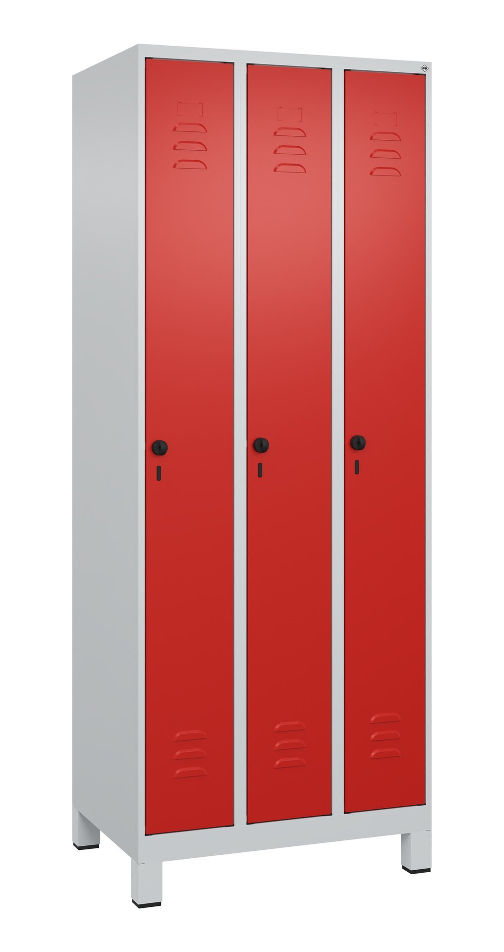 C+P Spind Classic PLUS, Füße, 3 Abteile, 1950x750x500mm, 7035/3020 Produktbild img2 L