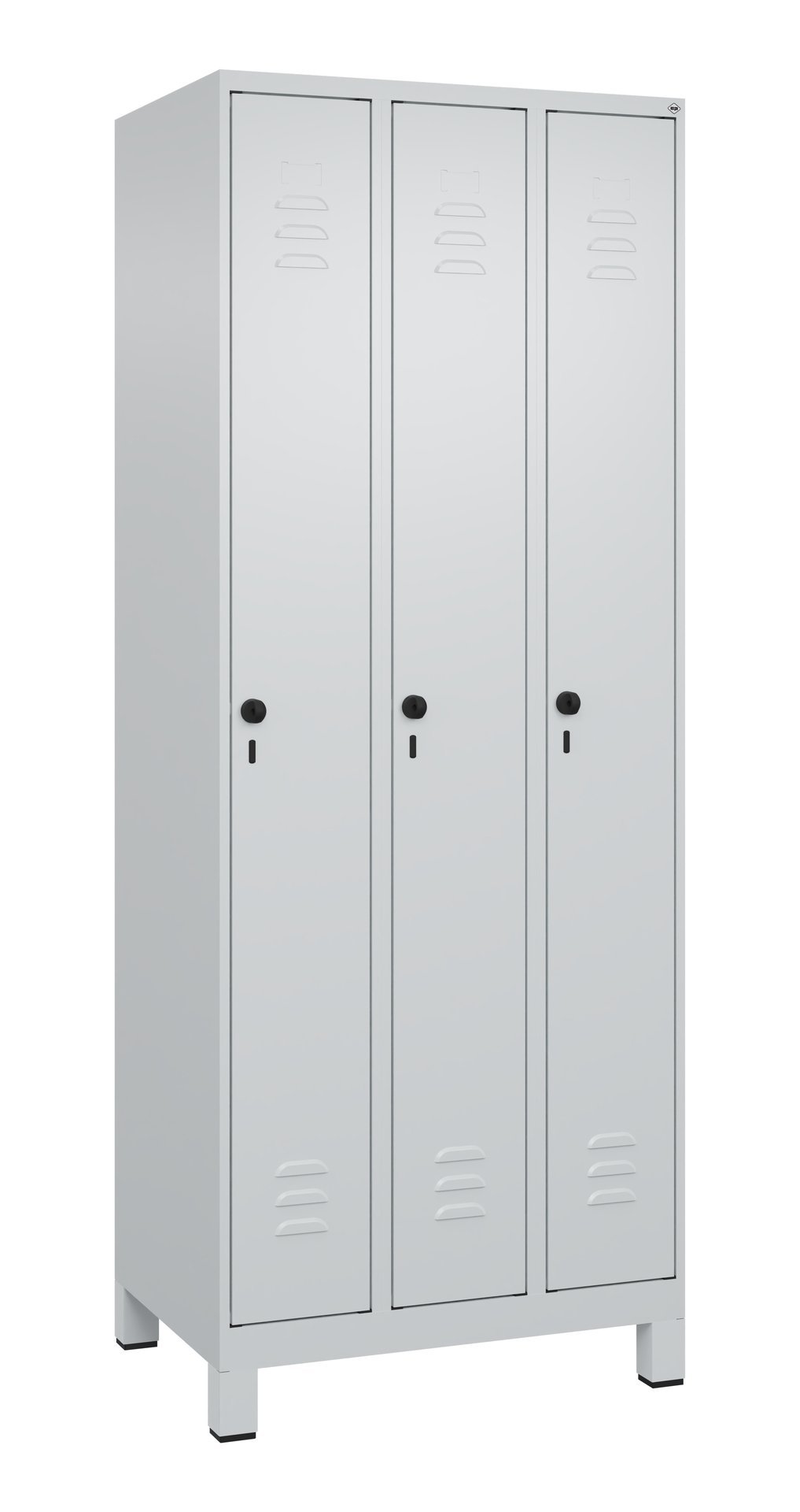 C+P Spind Classic PLUS, Füße, 3 Abteile, 1950x750x500mm, 7035/7035 Produktbild img3 L