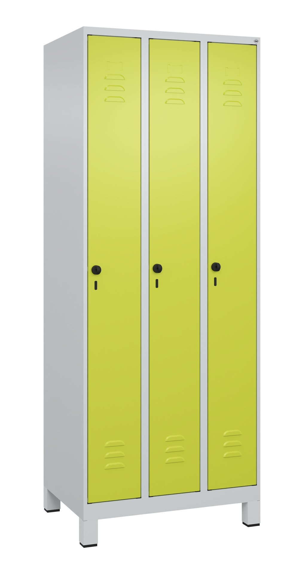 C+P Spind Classic PLUS, Füße, 3 Abteile, 1950x750x500mm, 7035/0024 Produktbild img2 L