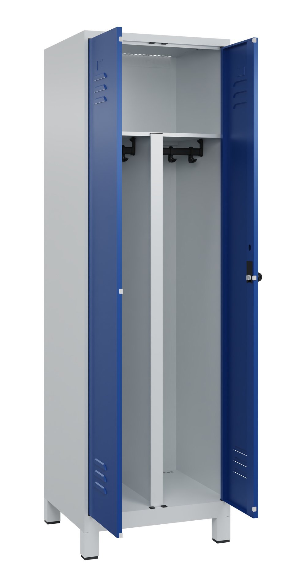 C+P PSA Doppel-Spind Classic PLUS, Füße, 2 Abteile, 1950x600x500mm, 7035/5010 Produktbild img2 L