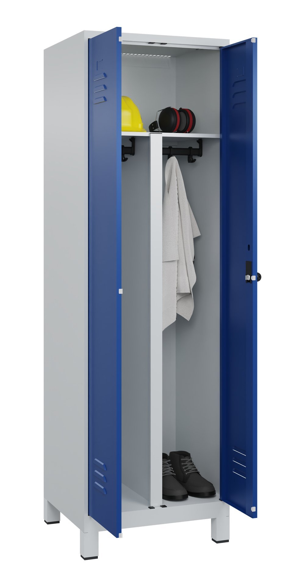 C+P PSA Doppel-Spind Classic PLUS, Füße, 2 Abteile, 1950x600x500mm, 7035/5010 Produktbild img1 L