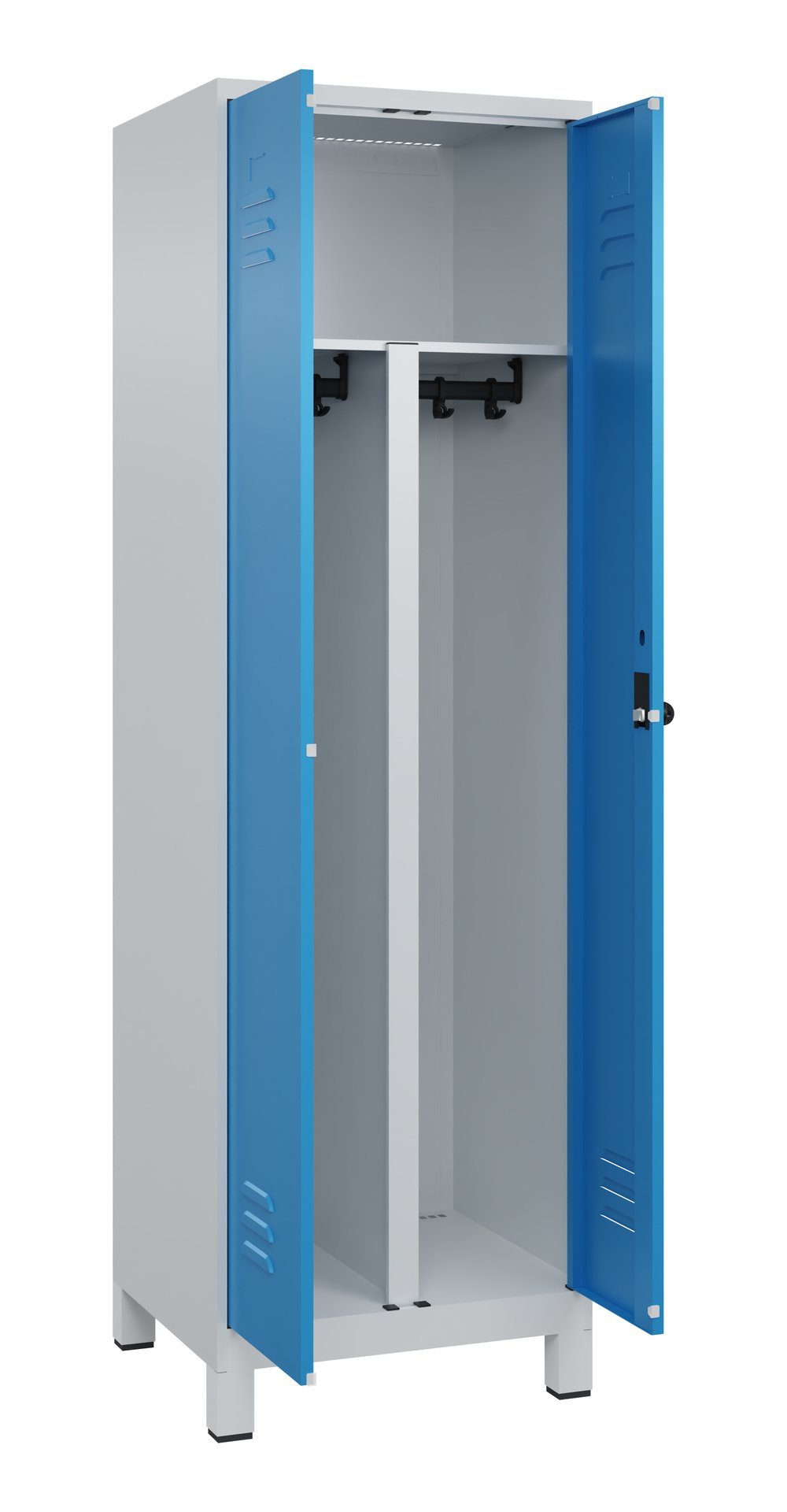 C+P PSA Doppel-Spind Classic PLUS, Füße, 2 Abteile, 1950x600x500mm, 7035/5012 Produktbild img1 L