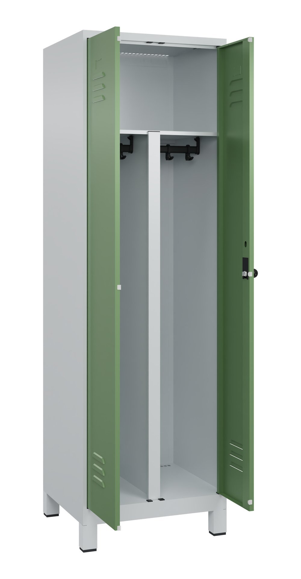 C+P PSA Doppel-Spind Classic PLUS, Füße, 2 Abteile, 1950x600x500mm, 7035/6011 Produktbild img1 L