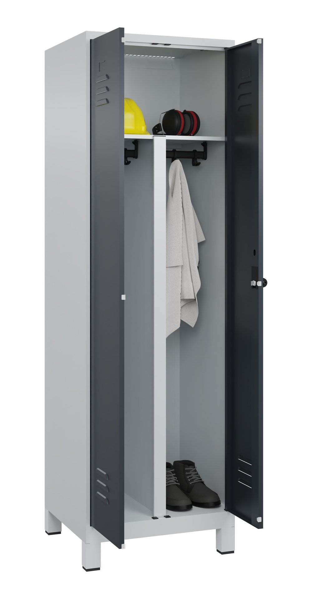C+P PSA Doppel-Spind Classic PLUS, Füße, 2 Abteile, 1950x600x500mm, 7035/7016 Produktbild img1 L