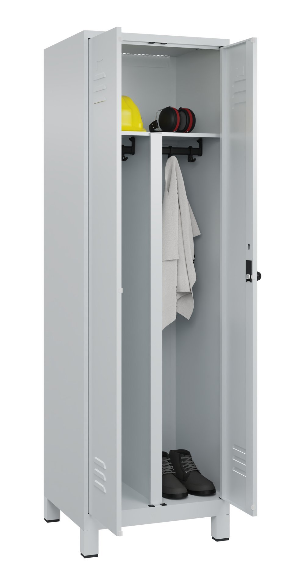 C+P PSA Doppel-Spind Classic PLUS, Füße, 2 Abteile, 1950x600x500mm, 7035/7035 Produktbild img1 L