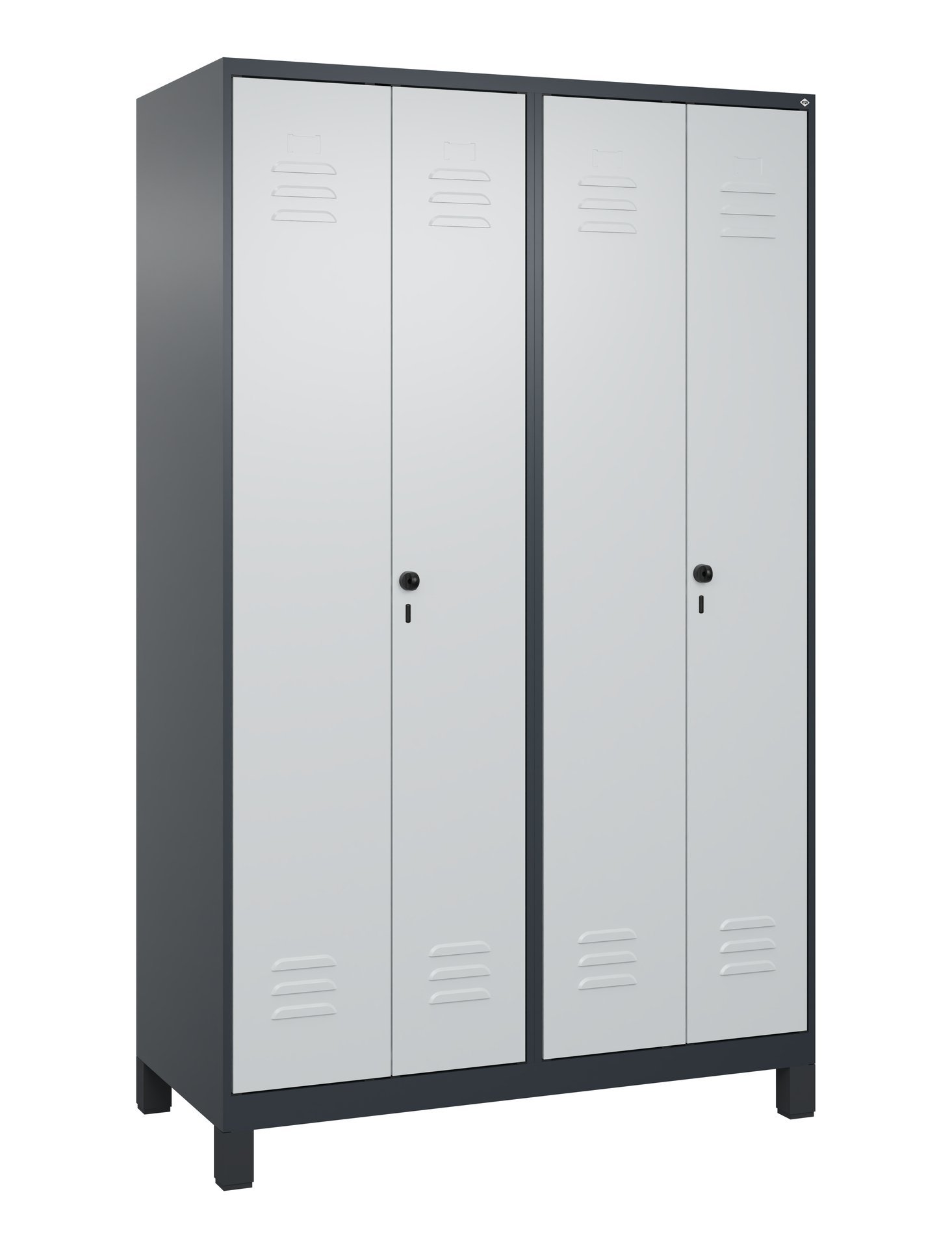 C+P PSA Doppel-Spind Classic PLUS, Füße, 4 Abteile, 1950x1200x500mm, 7016/7035 Produktbild img2 L