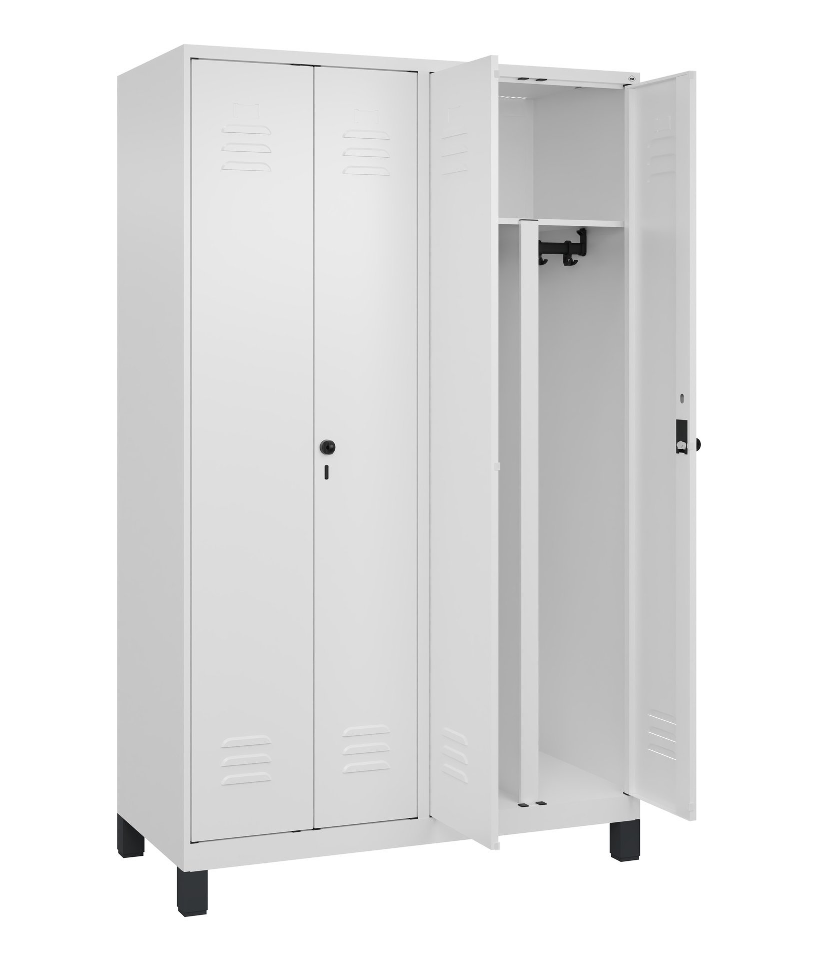 C+P PSA Doppel-Spind Classic PLUS, Füße, 4 Abteile, 1950x1200x500mm, 9016/9016 Produktbild img1 L