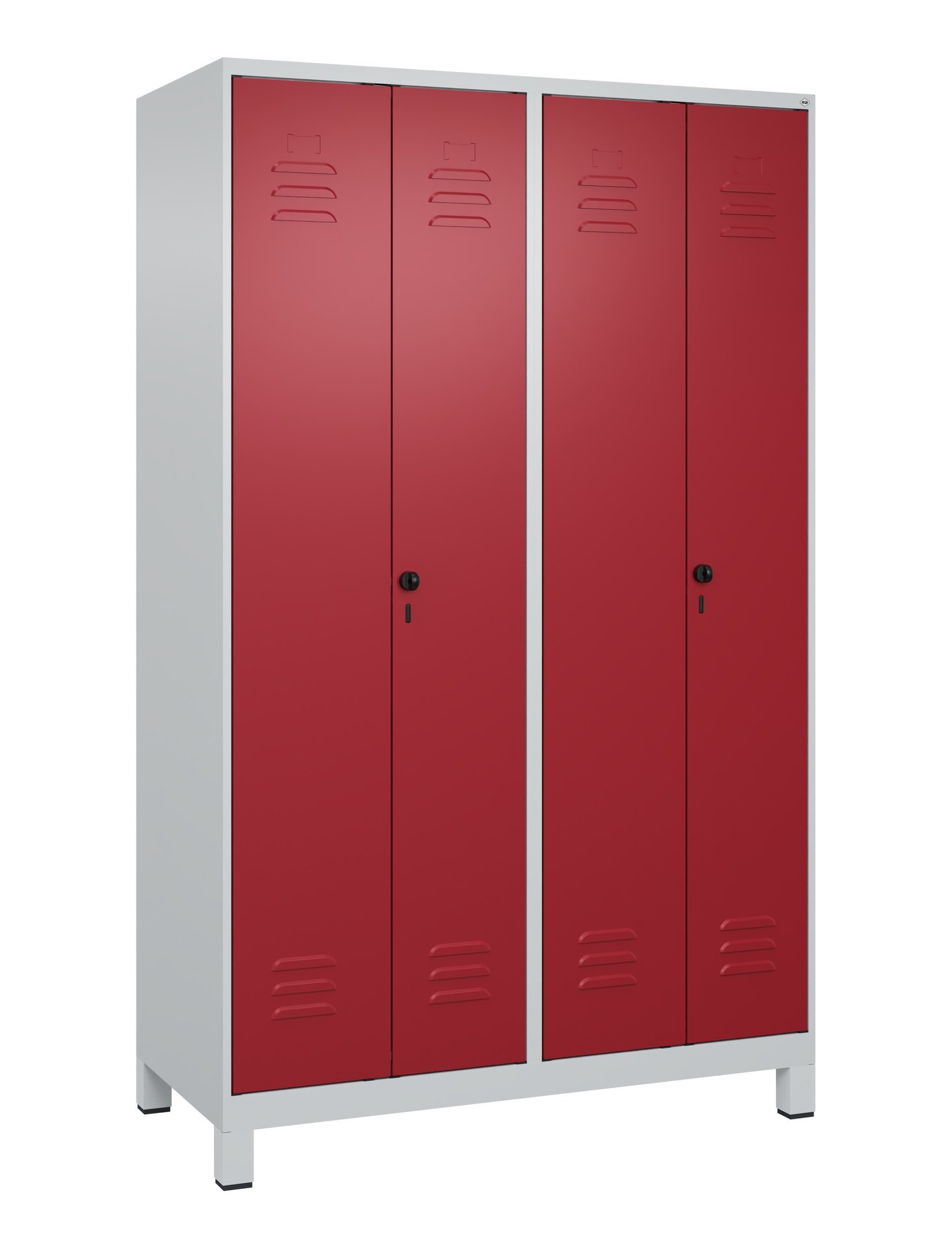 C+P PSA Doppel-Spind Classic PLUS, Füße, 4 Abteile, 1950x1200x500mm, 7035/3003 Produktbild img2 L