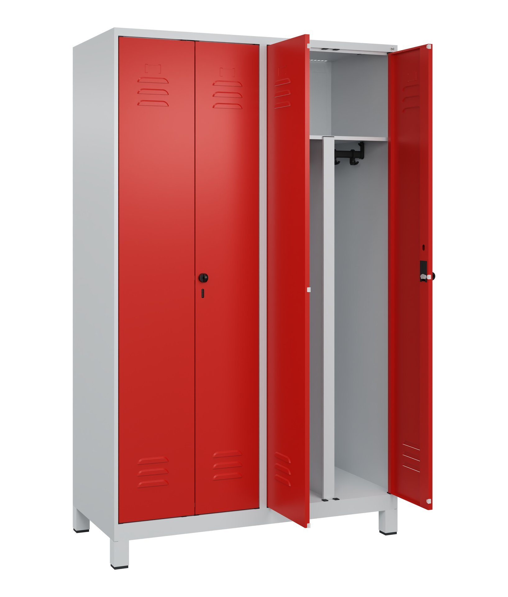 C+P PSA Doppel-Spind Classic PLUS, Füße, 4 Abteile, 1950x1200x500mm, 7035/3020 Produktbild img1 L