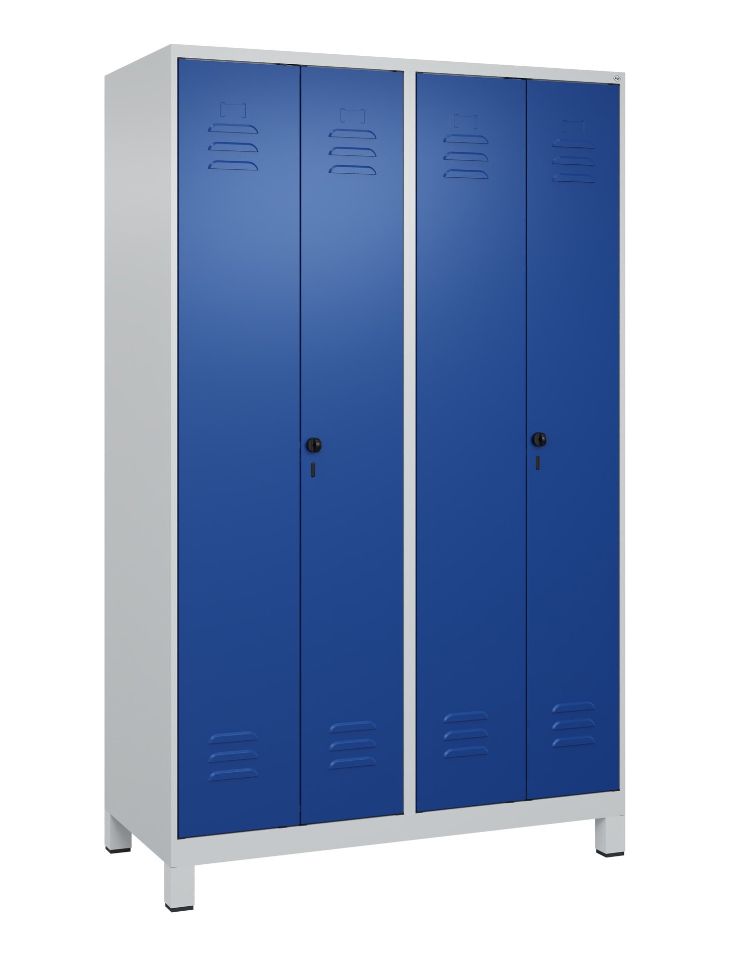 C+P PSA Doppel-Spind Classic PLUS, Füße, 4 Abteile, 1950x1200x500mm, 7035/5010 Produktbild img3 L