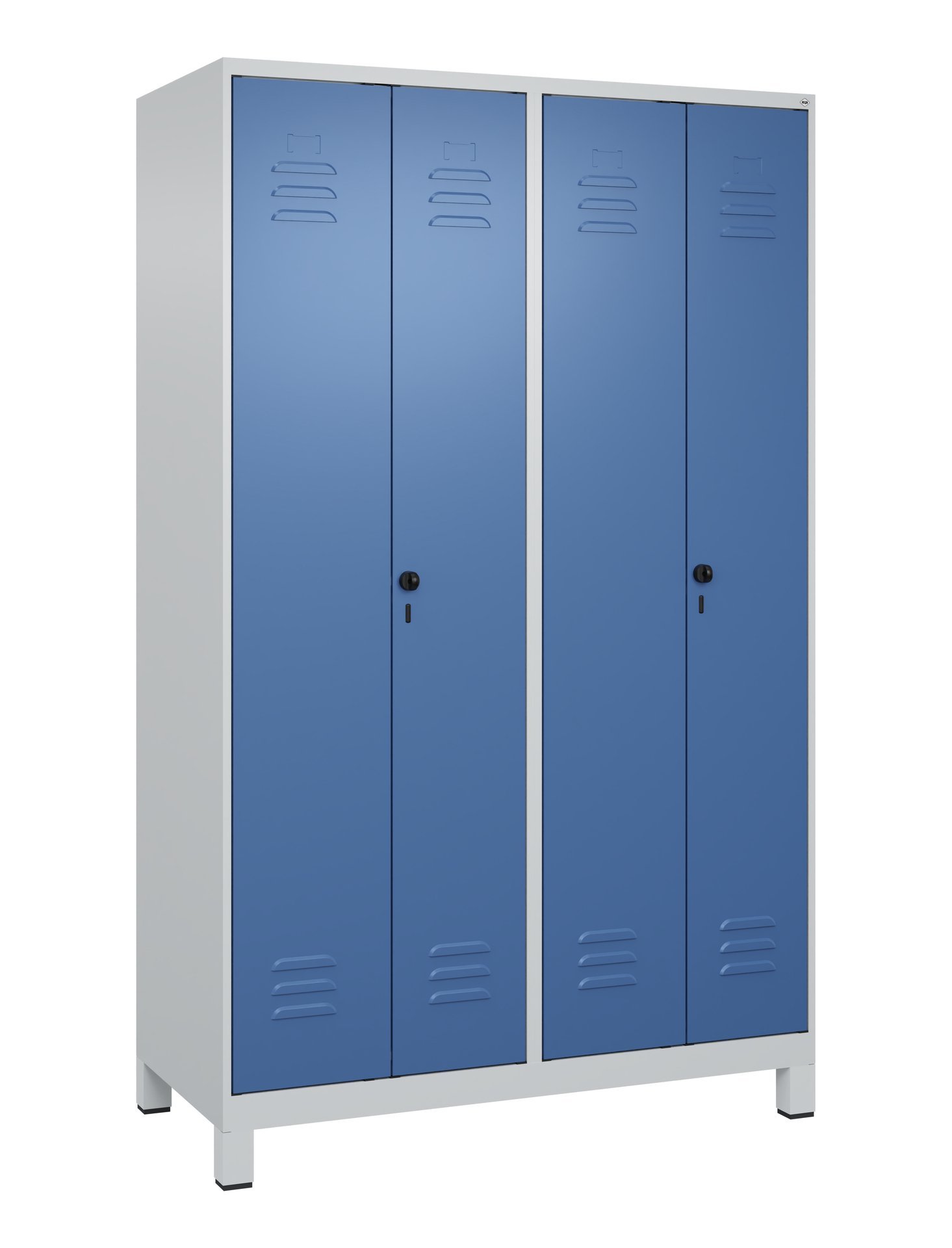 C+P PSA Doppel-Spind Classic PLUS, Füße, 4 Abteile, 1950x1200x500mm, 7035/5023 Produktbild img2 L