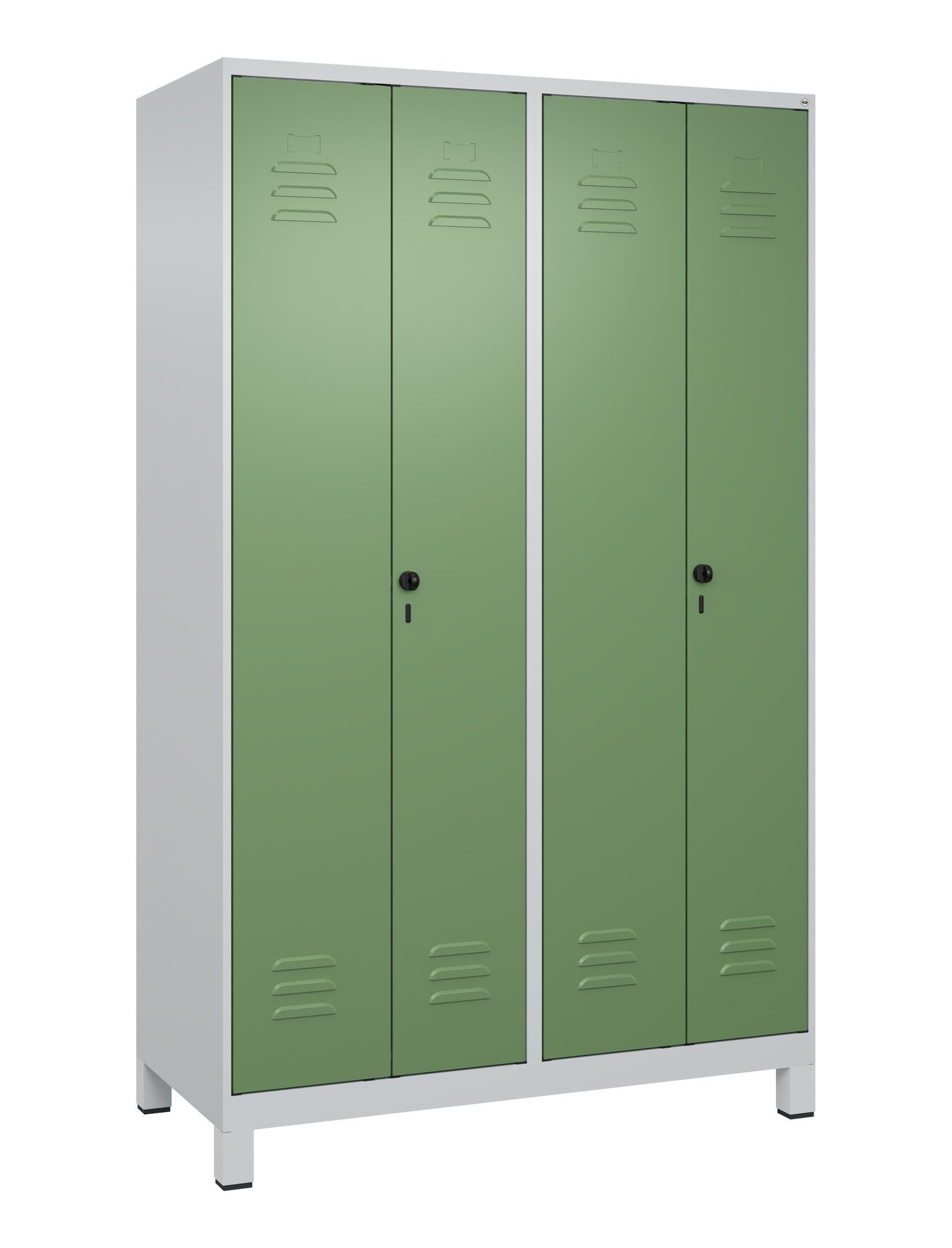 C+P PSA Doppel-Spind Classic PLUS, Füße, 4 Abteile, 1950x1200x500mm, 7035/6011 Produktbild img2 L