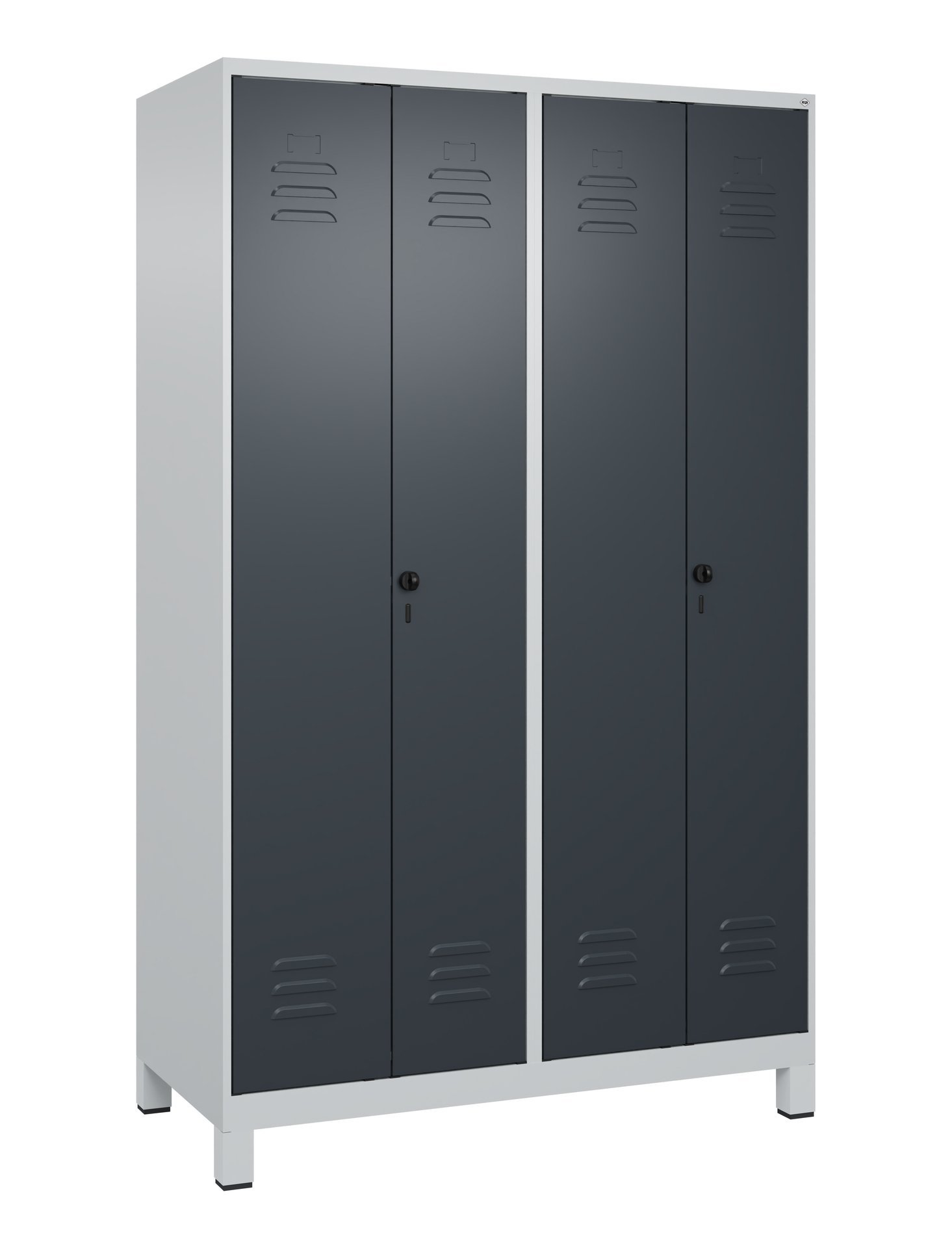 C+P PSA Doppel-Spind Classic PLUS, Füße, 4 Abteile, 1950x1200x500mm, 7035/7016 Produktbild img3 L