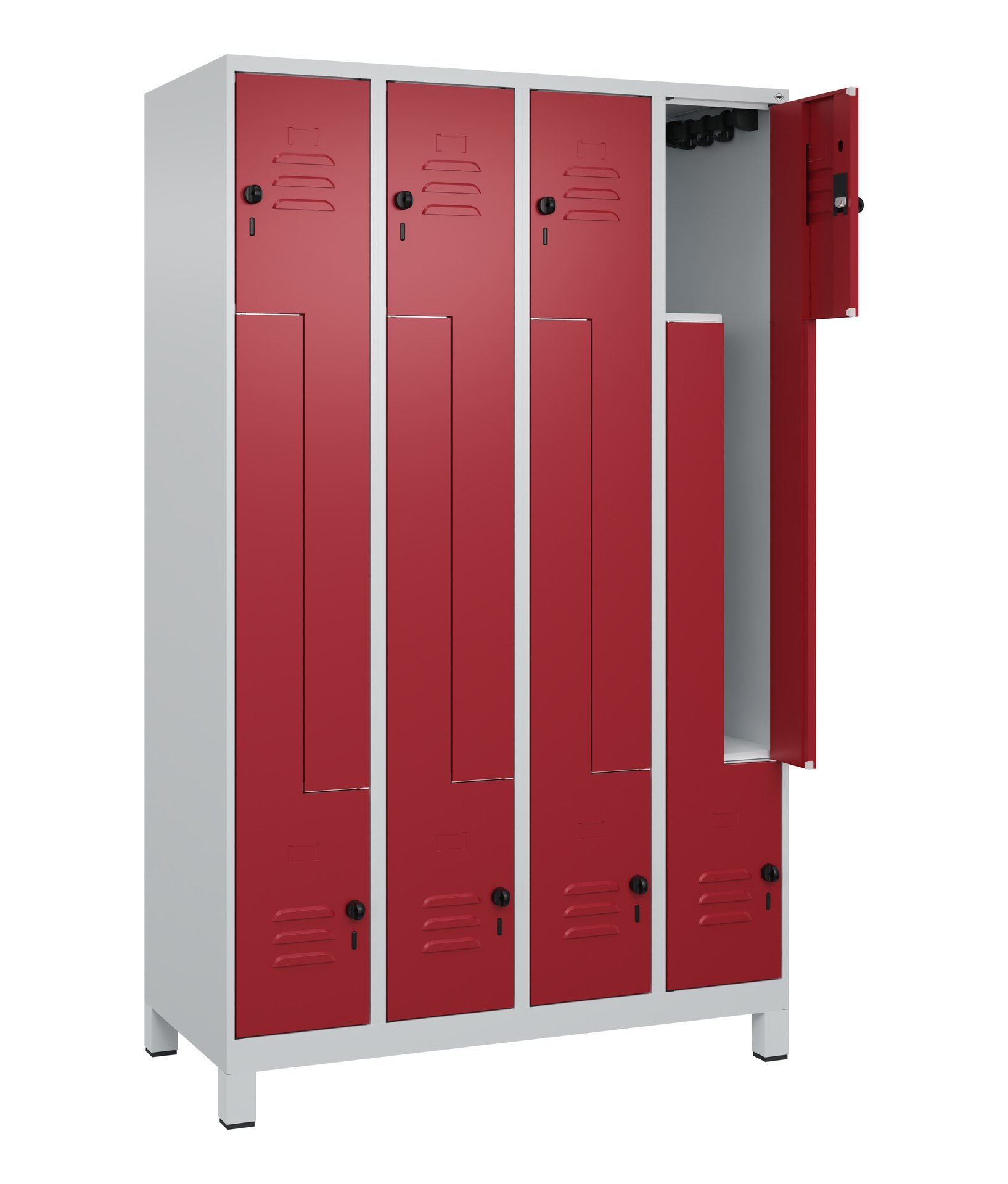 C+P Z-Spind, Classic PLUS, Füße, 8 Fächer, 1950x1200x500mm, 7035/3003 Produktbild img1 L