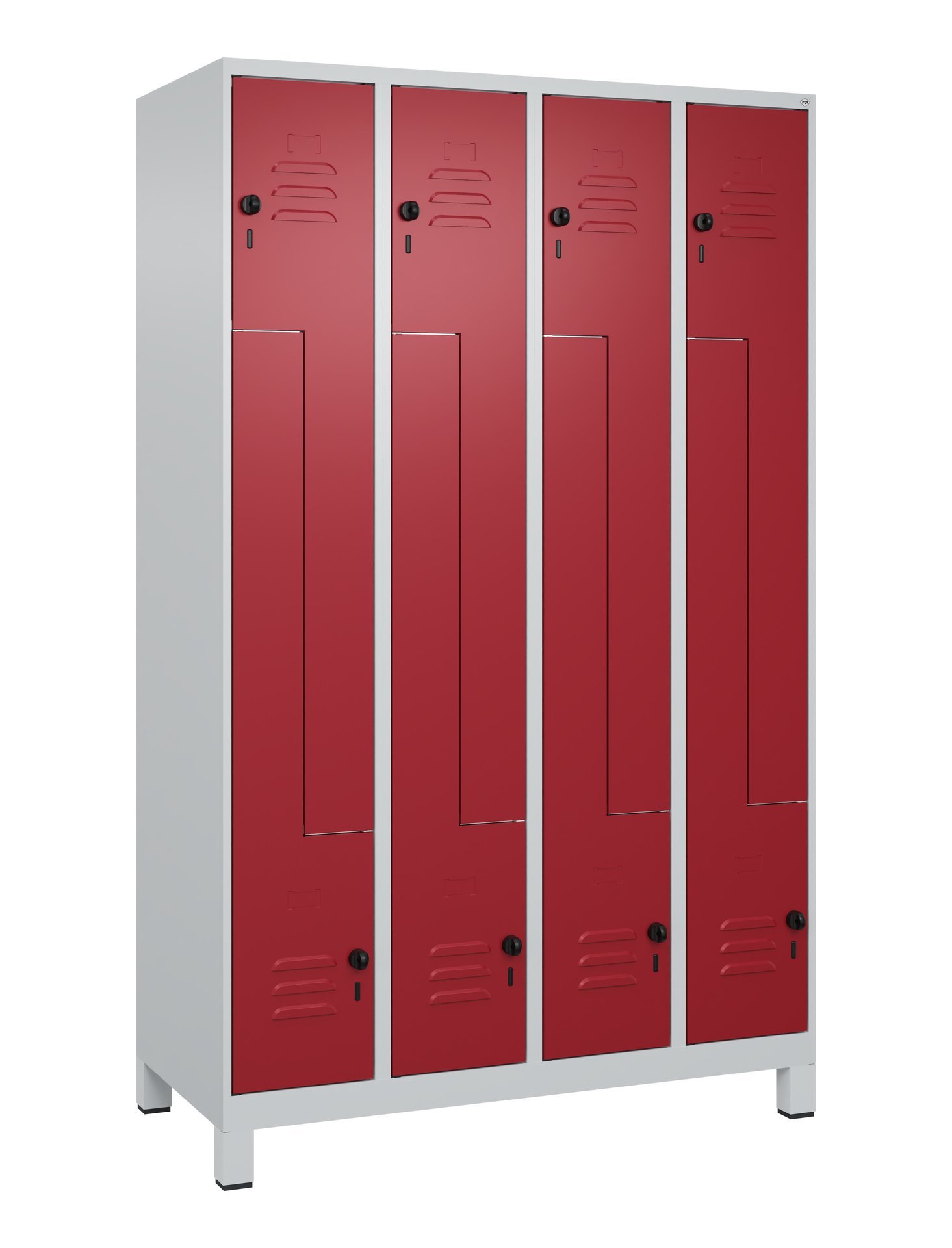 C+P Z-Spind, Classic PLUS, Füße, 8 Fächer, 1950x1200x500mm, 7035/3003 Produktbild img2 L