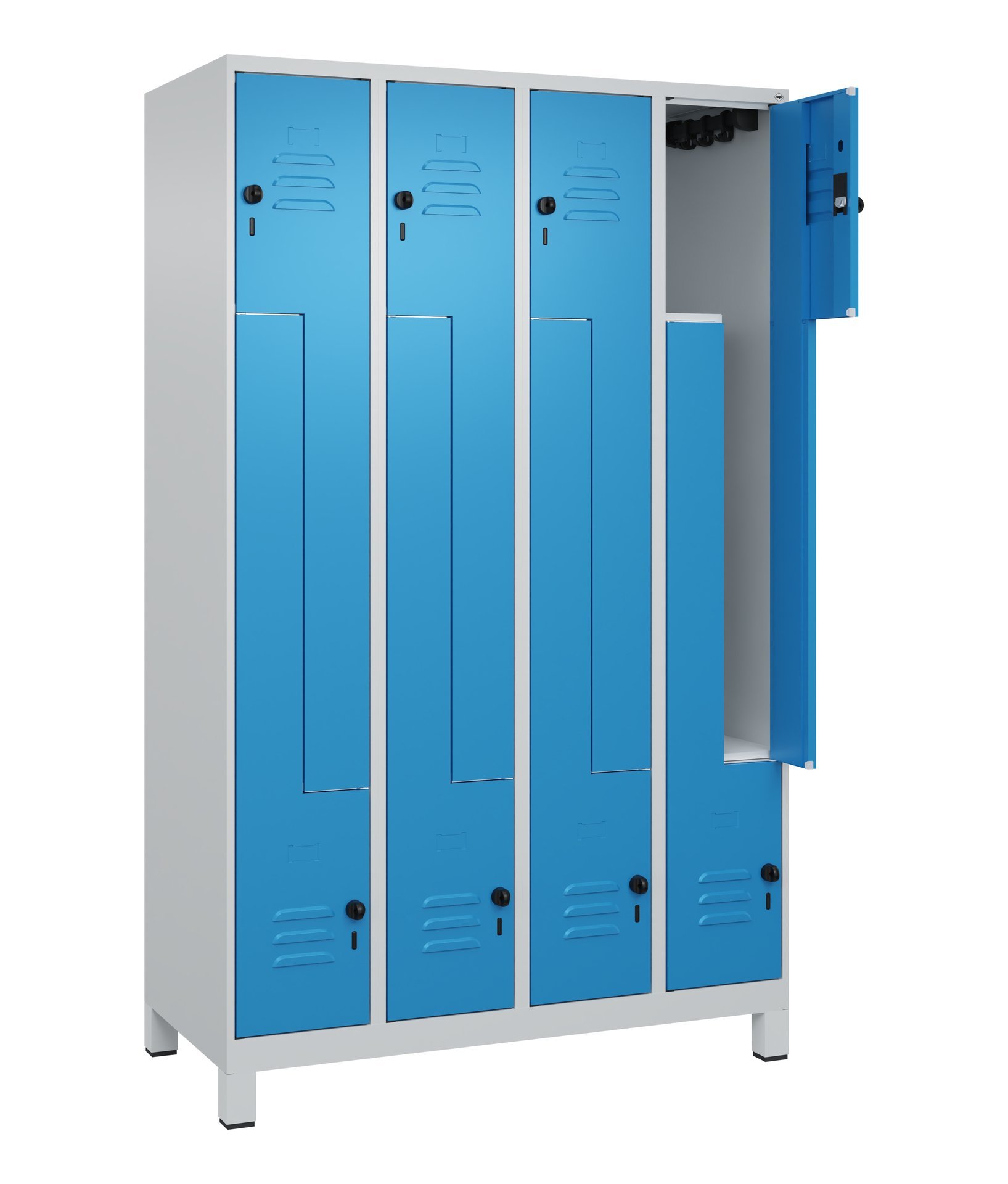 C+P Z-Spind, Classic PLUS, Füße, 8 Fächer, 1950x1200x500mm, 7035/5012 Produktbild img1 L