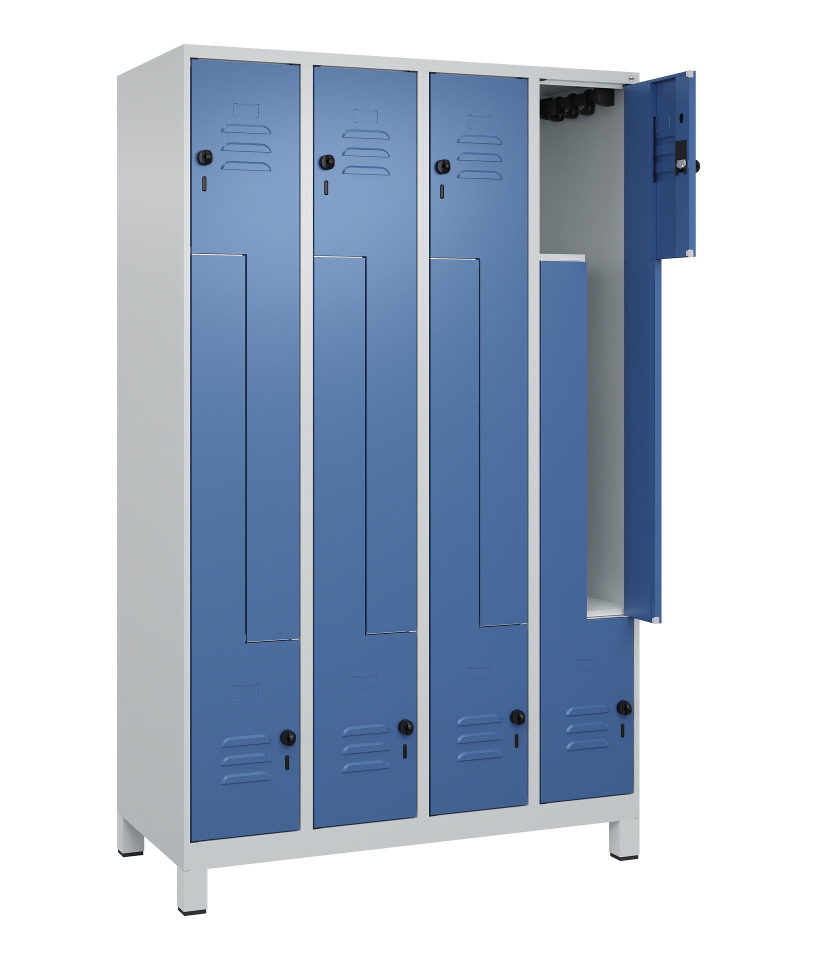 C+P Z-Spind, Classic PLUS, Füße, 8 Fächer, 1950x1200x500mm, 7035/5023 Produktbild img1 L