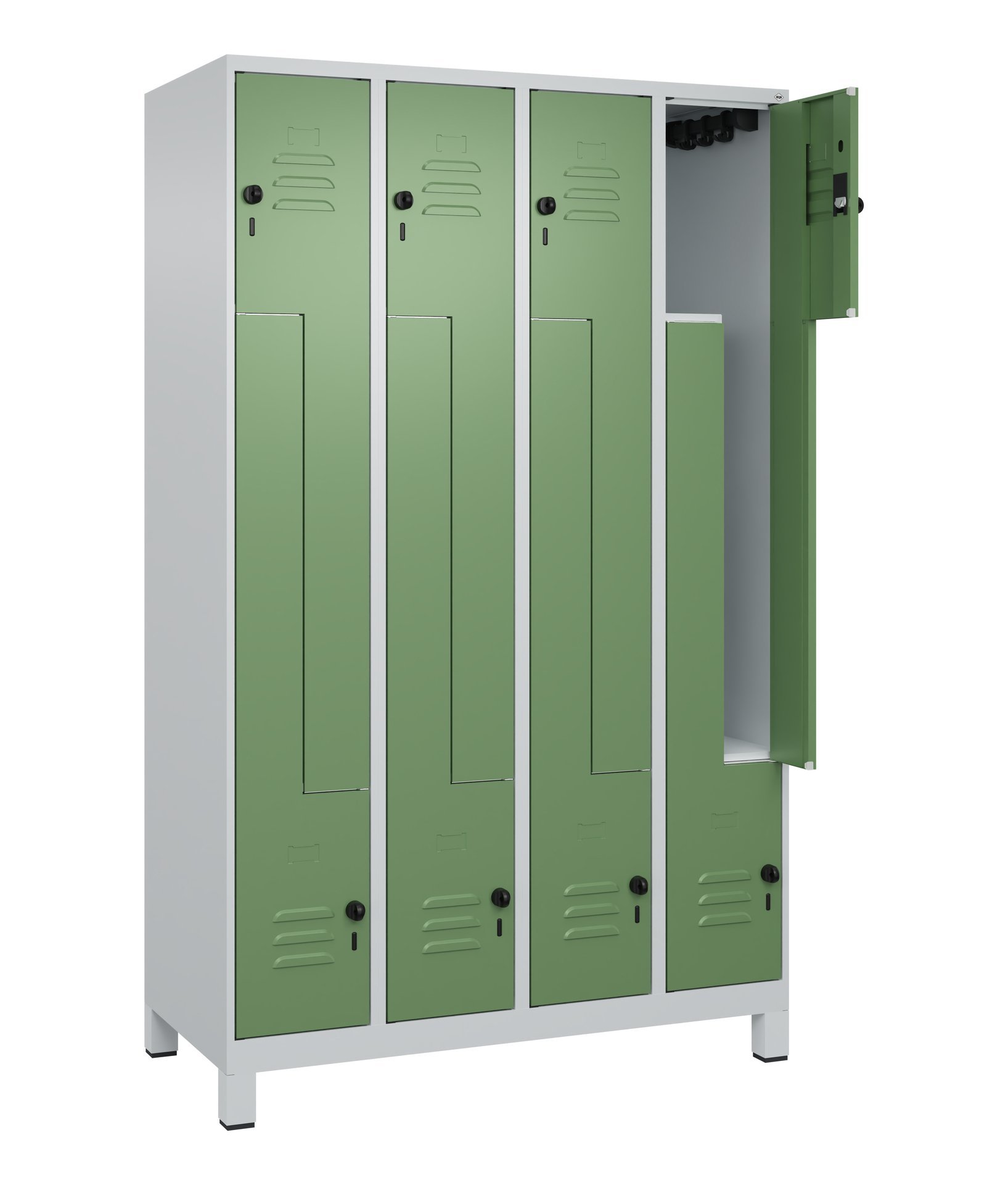 C+P Z-Spind, Classic PLUS, Füße, 8 Fächer, 1950x1200x500mm, 7035/6011 Produktbild img1 L