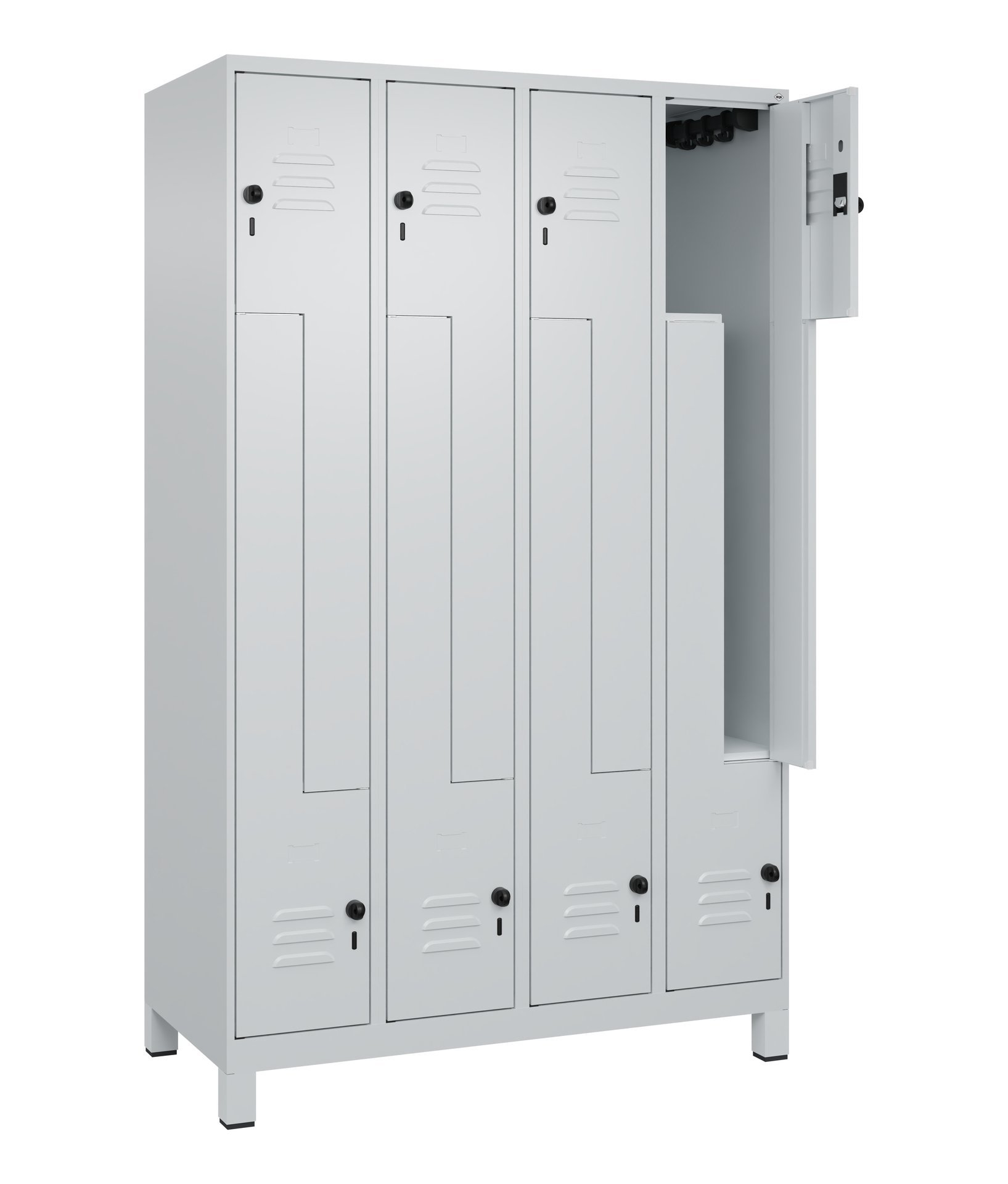 C+P Z-Spind, Classic PLUS, Füße, 8 Fächer, 1950x1200x500mm, 7035/7035 Produktbild img1 L