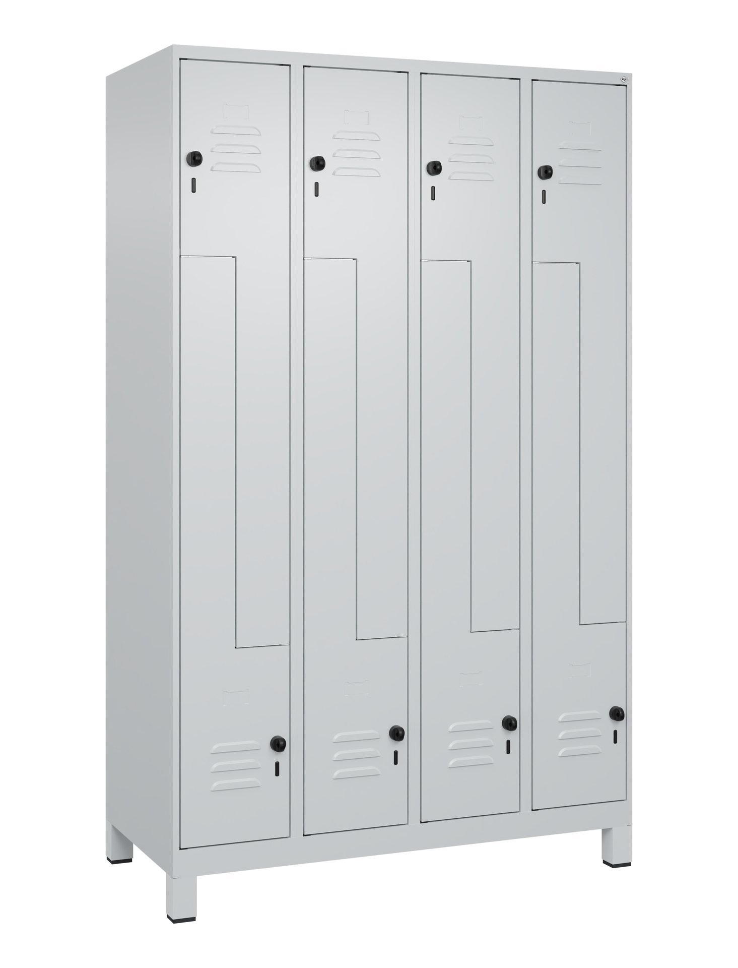 C+P Z-Spind, Classic PLUS, Füße, 8 Fächer, 1950x1200x500mm, 7035/7035 Produktbild img2 L