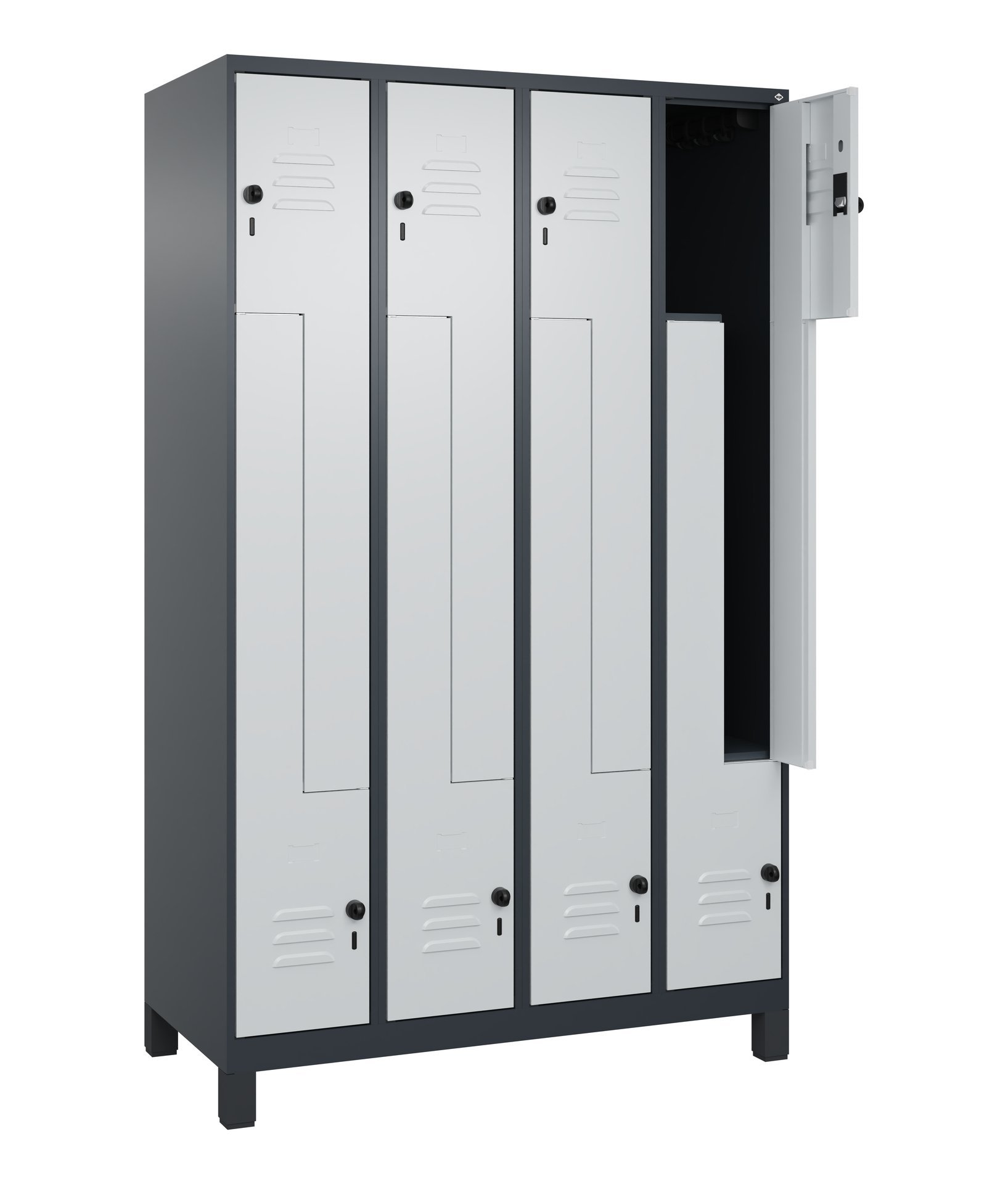 C+P Z-Spind, Classic PLUS, Füße, 8 Fächer, 1950x1200x500mm, 7016/7035 Produktbild img1 L