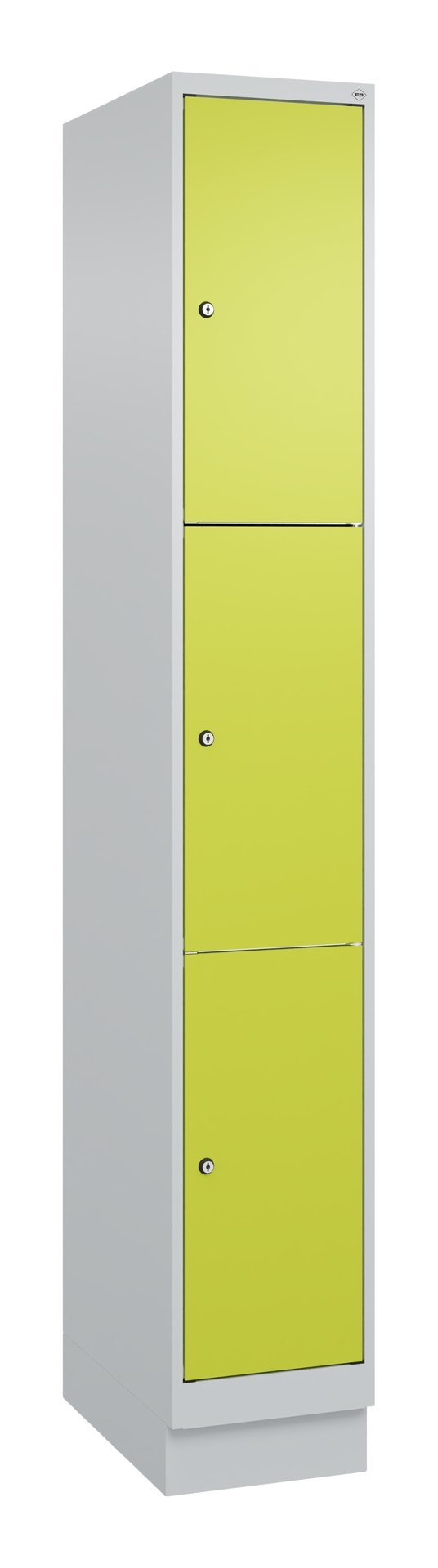 C+P Schließfachschrank Classic PLUS, Sockel, 3 Fächer, 1950x300x500mm, 7035/0024 Produktbild img2 L