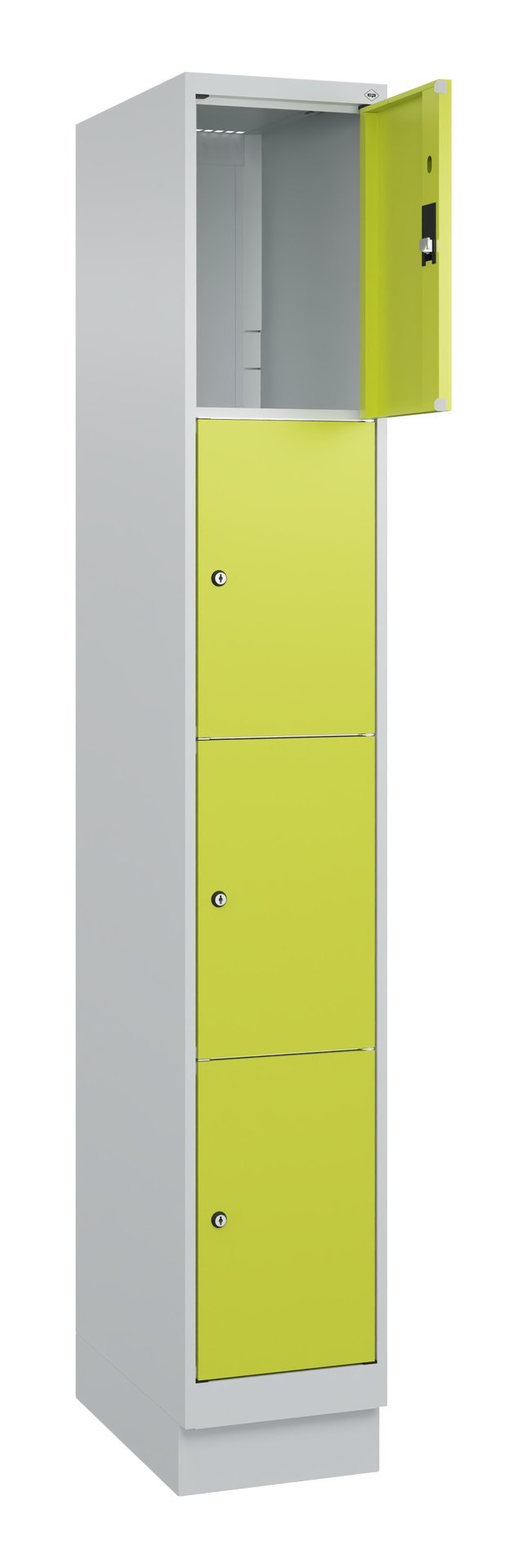 C+P Schließfachschrank Classic PLUS, Sockel, 4 Fächer, 1950x300x500mm, 7035/0024 Produktbild img1 L