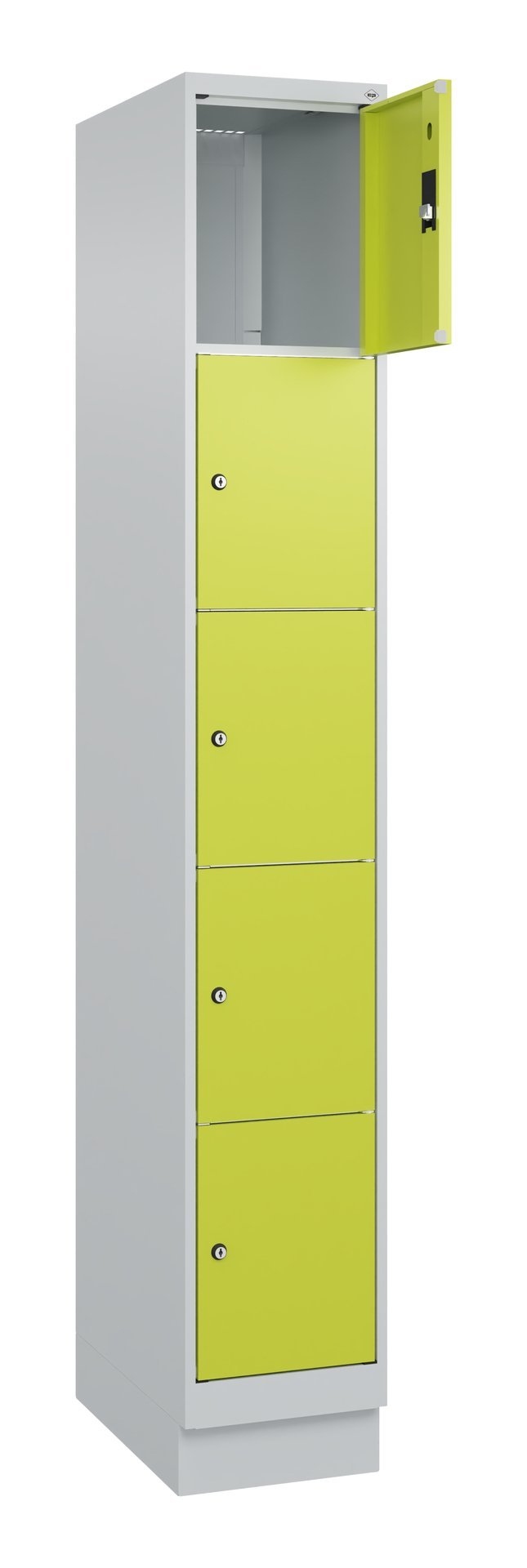 C+P Schließfachschrank Classic PLUS, Sockel, 5 Fächer, 1950x300x500mm, 7035/0024 Produktbild img1 L