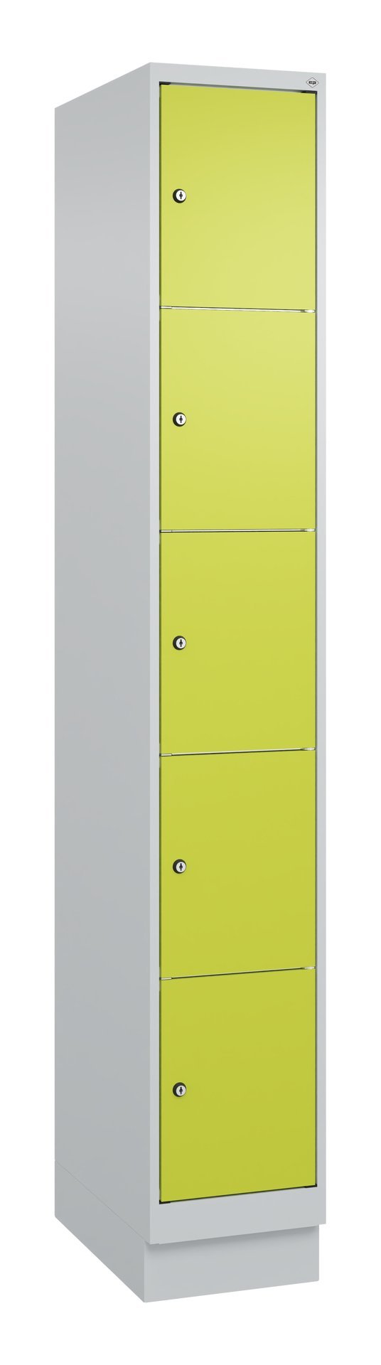 C+P Schließfachschrank Classic PLUS, Sockel, 5 Fächer, 1950x300x500mm, 7035/0024 Produktbild img2 L